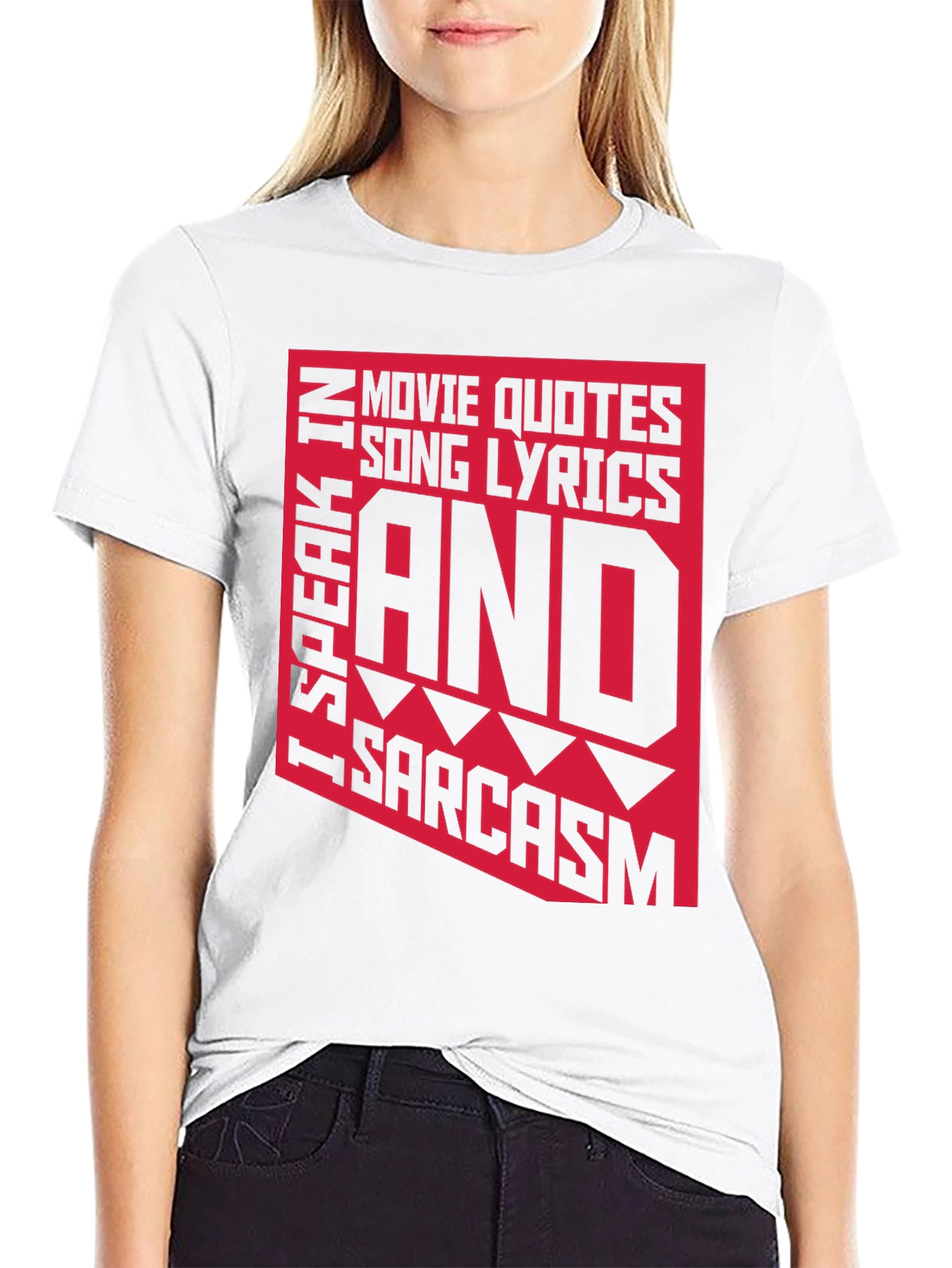 Black Sarcastic Graphic Tee - Movie Quotes, Lyrics T-Shirt view 9