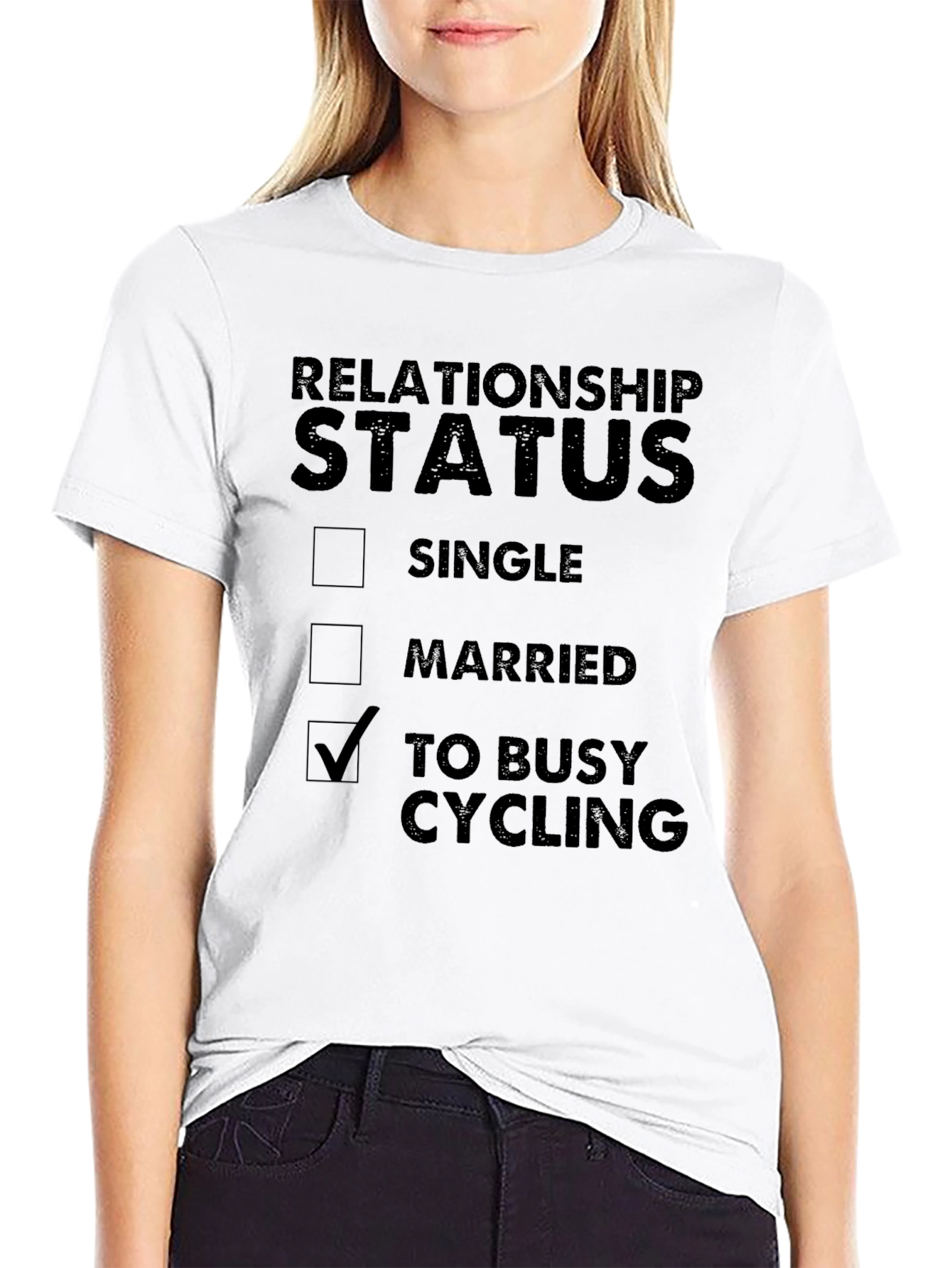 Black Funny Cycling Relationship Status T-Shirt view 9