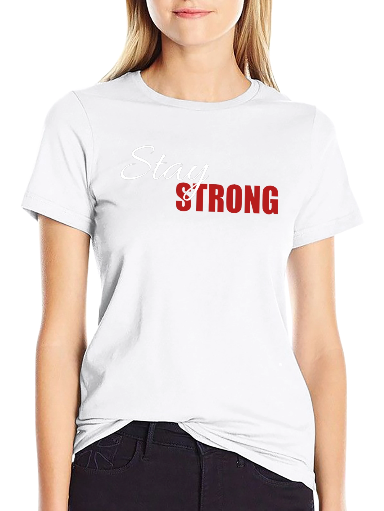 Black Stay Strong Graphic T-Shirt - Black view 9