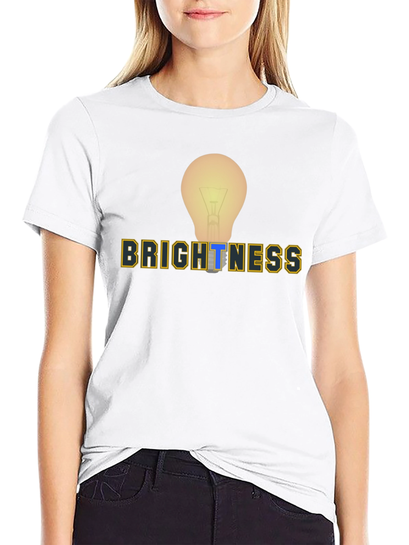 Black Brightness Lightbulb Graphic Tee - Mens Black T-Shirt view 9