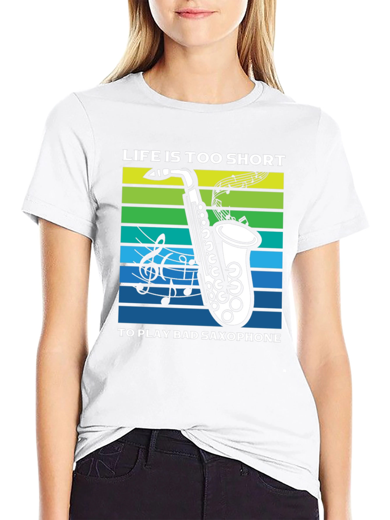 Black Life is Too Short Saxophone T-Shirt view 9