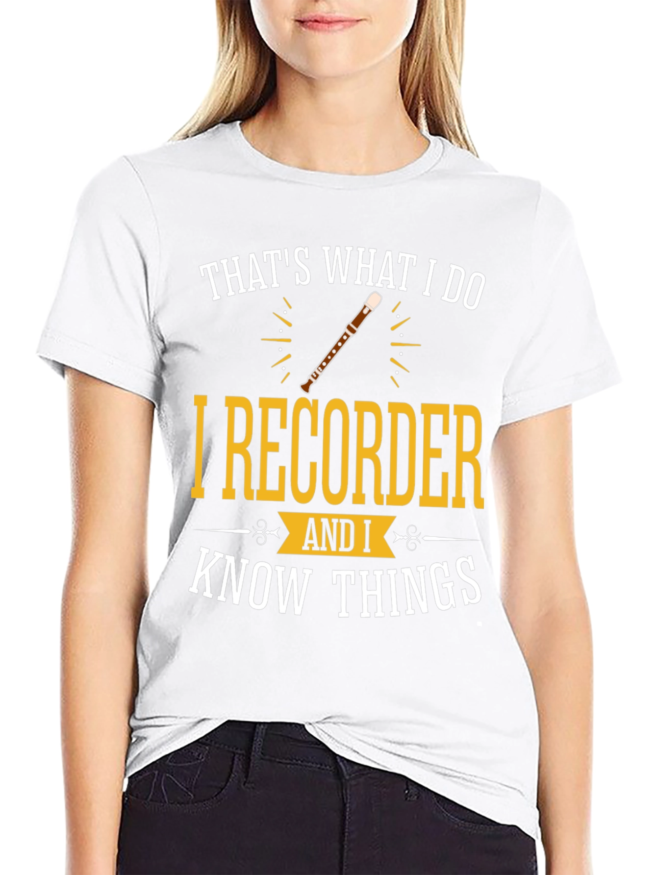 Black I Recorder And I Know Things T-Shirt view 9
