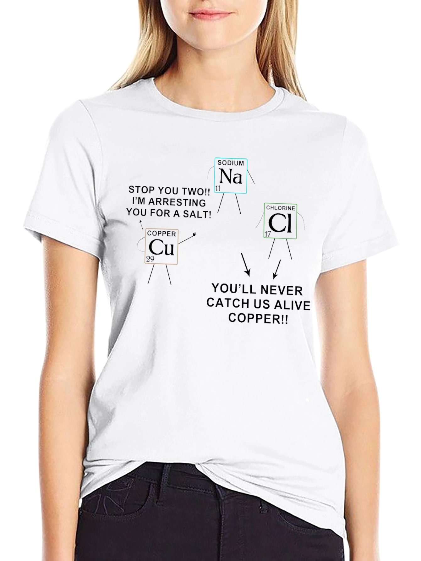 Black Funny Chemistry Pun T-Shirt - Salt Arrest! view 9