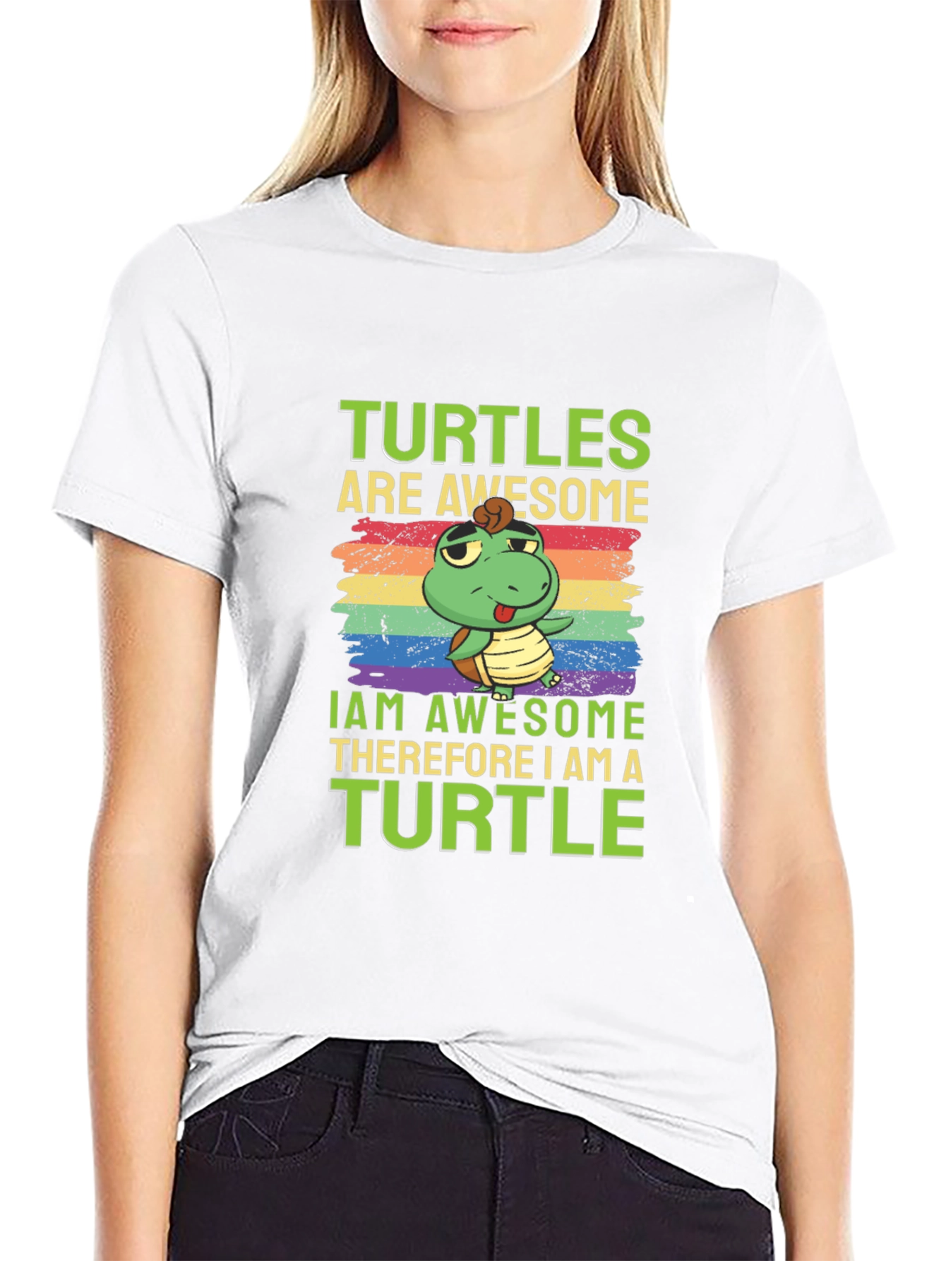 Black Turtles Are Awesome Graphic Tee view 9