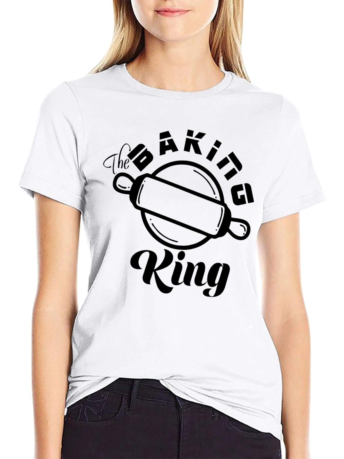 Black The Baking King Graphic T-Shirt view 9