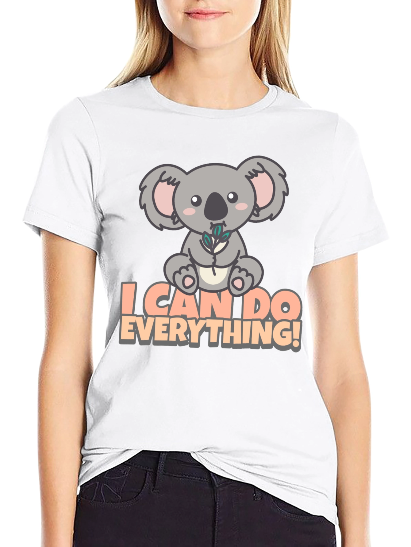 Black Koala I Can Do Everything! Black T-Shirt view 9
