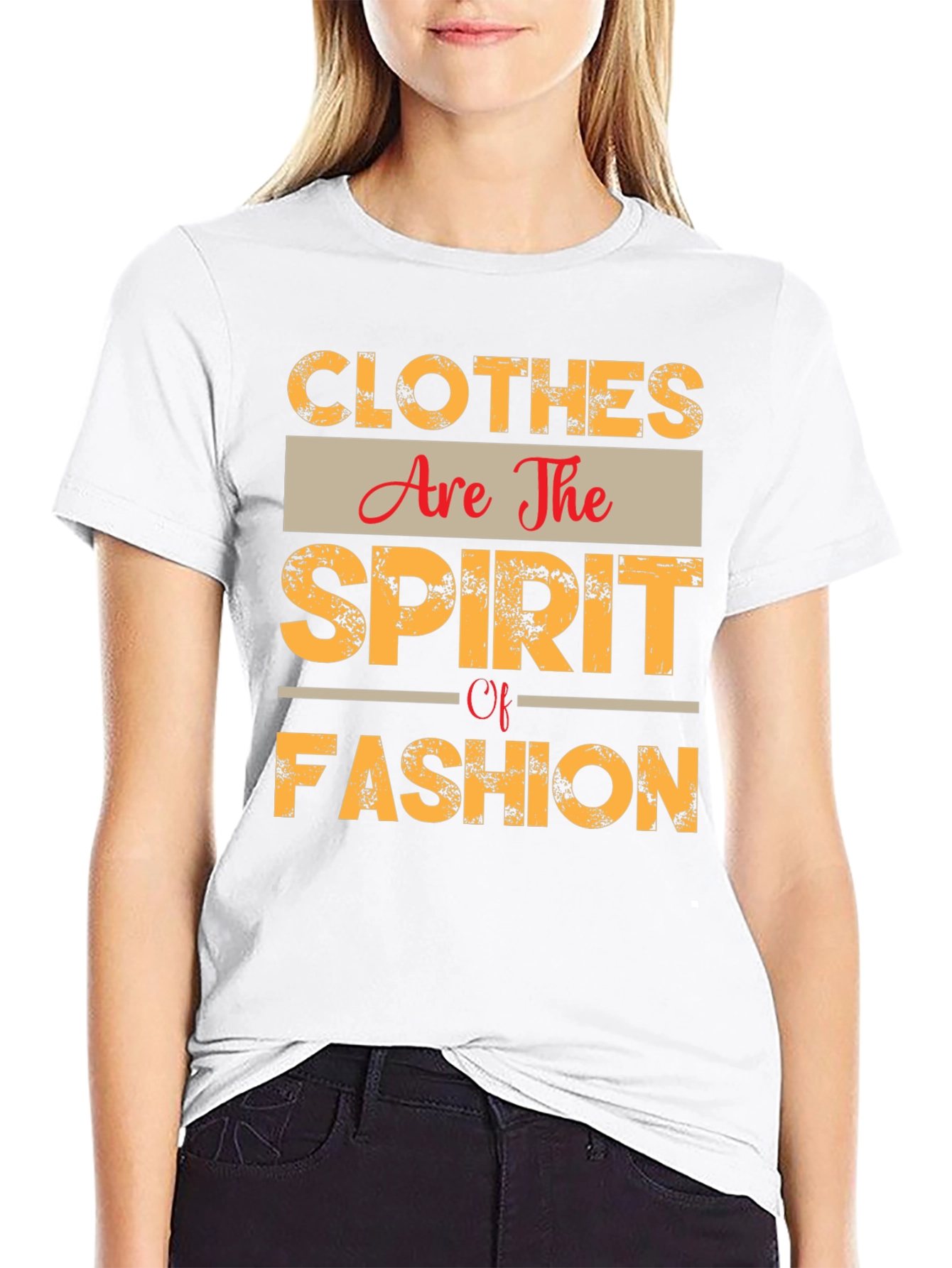 Black Trendy "Clothes Are The Spirit Of Fashion" T-Shirt view 9