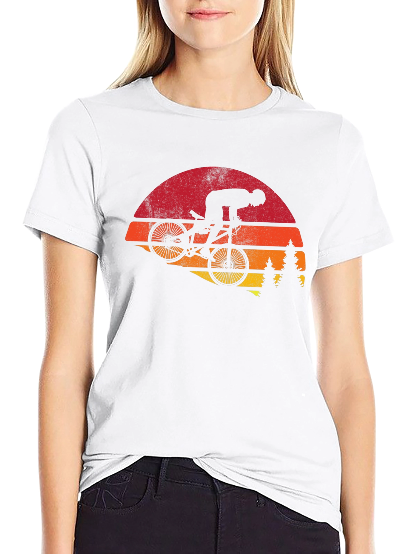 Black Mountain Bike Sunset Graphic Tee view 9