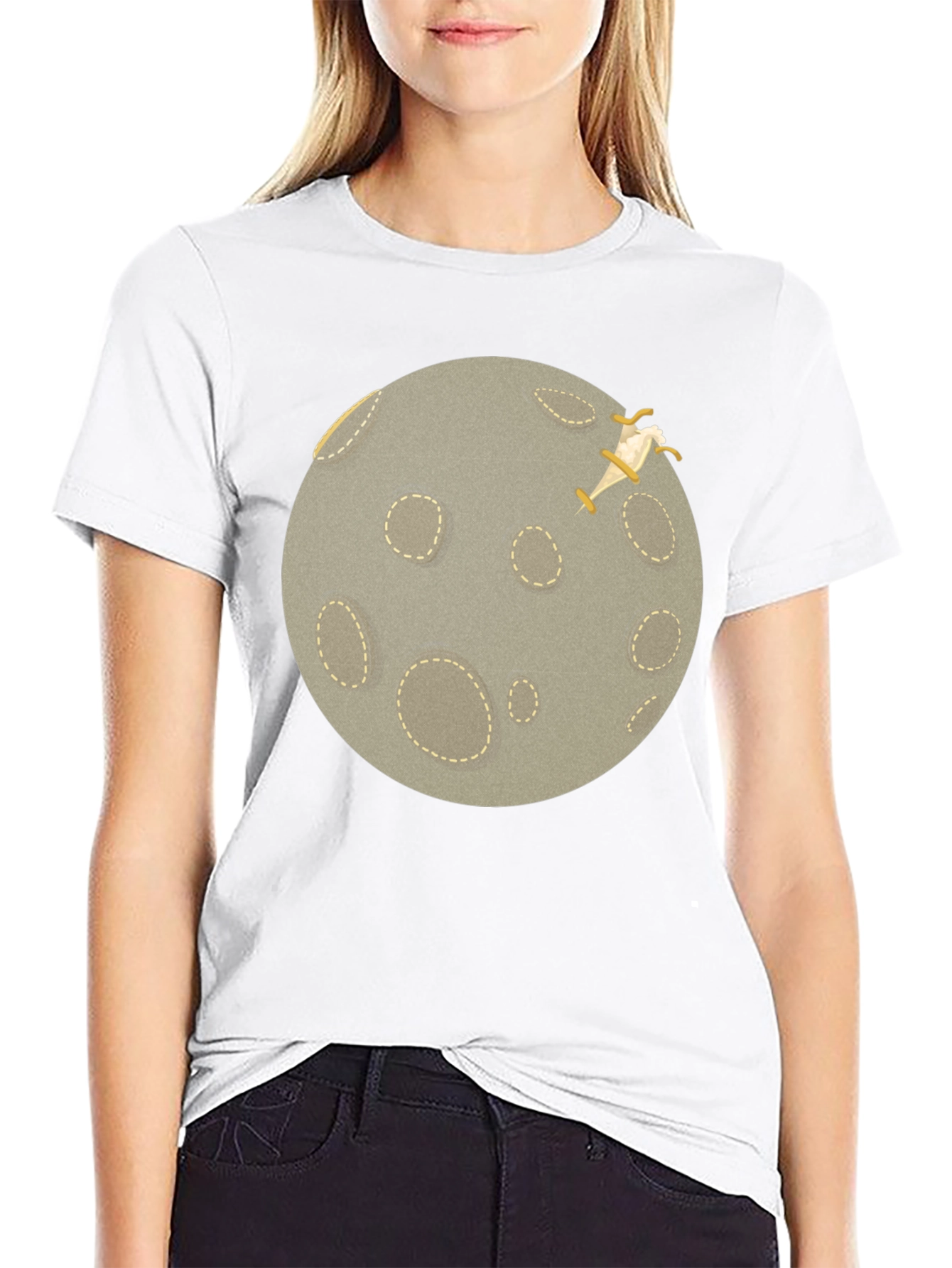 Black Moon Landing Graphic T-Shirt - Black Crew Neck view 9