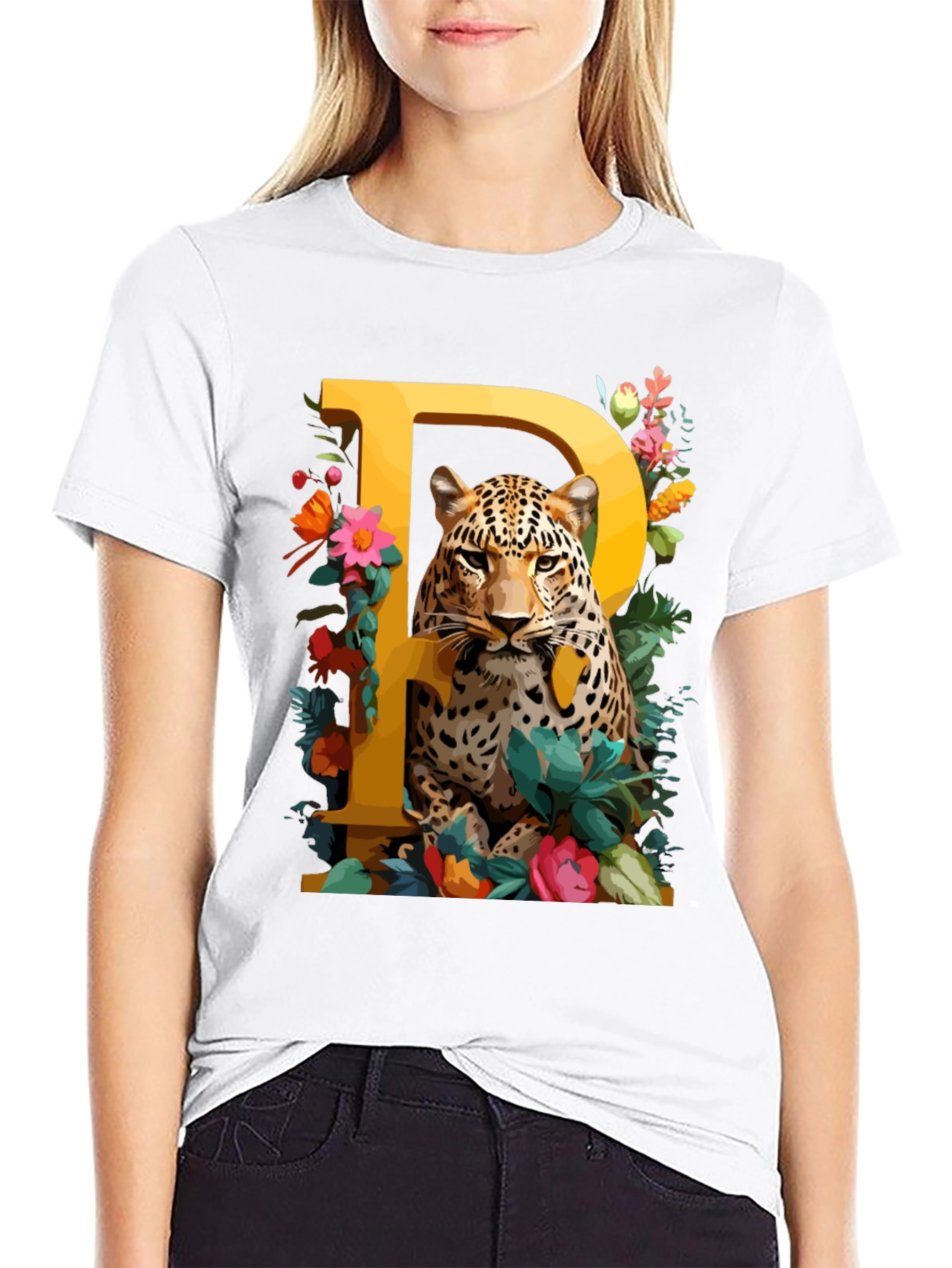 Black Leopard P Initial Tee view 9