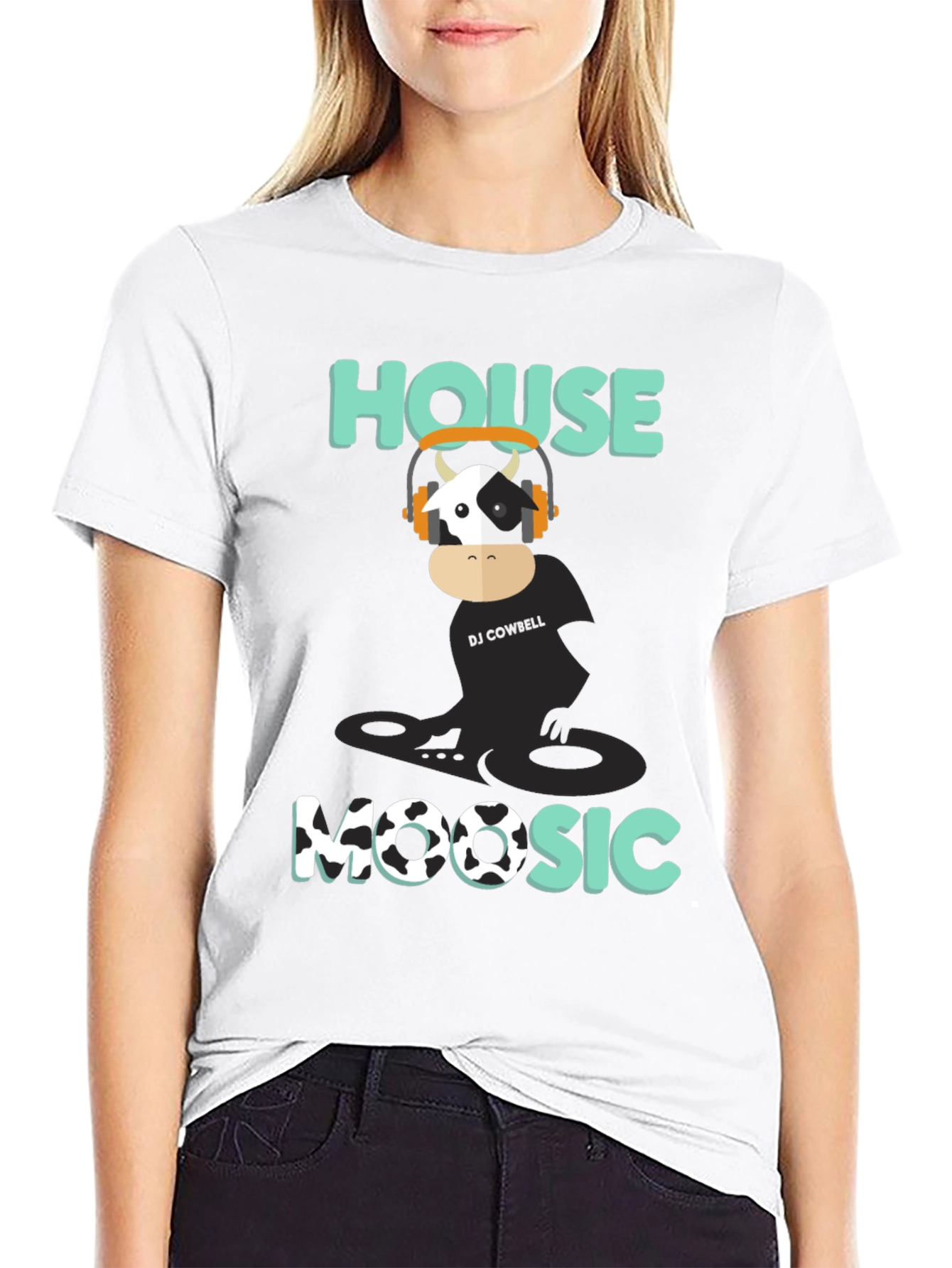 Black DJ Cowbell House Moosic T-Shirt - Black view 9