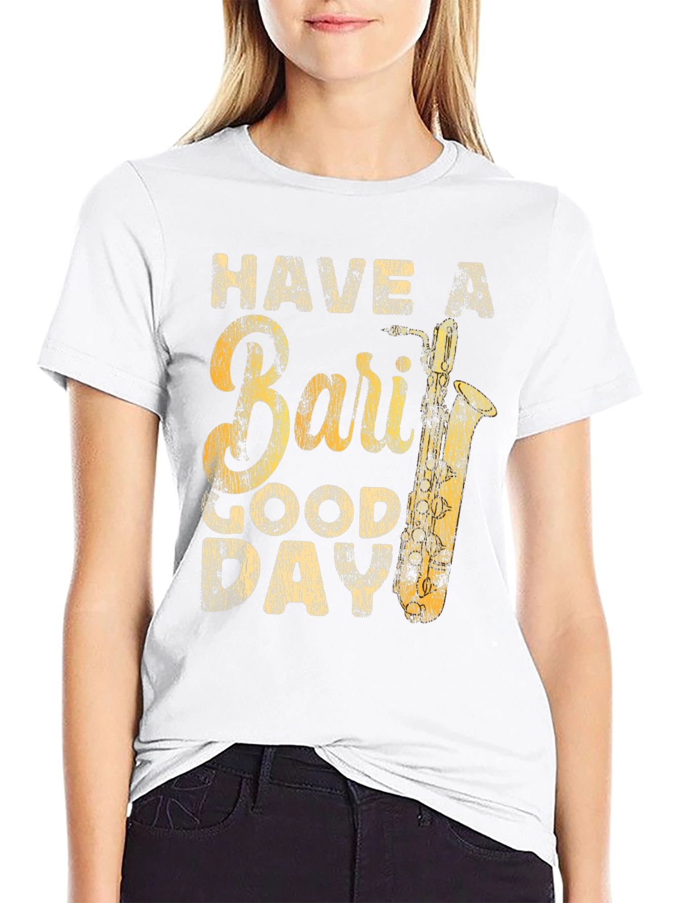 Black Bari Sax T-Shirt - Have A Good Day view 9