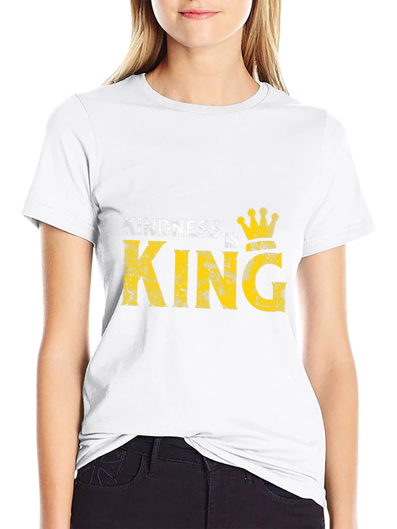 Black Kindness is King Graphic Black T-Shirt view 9