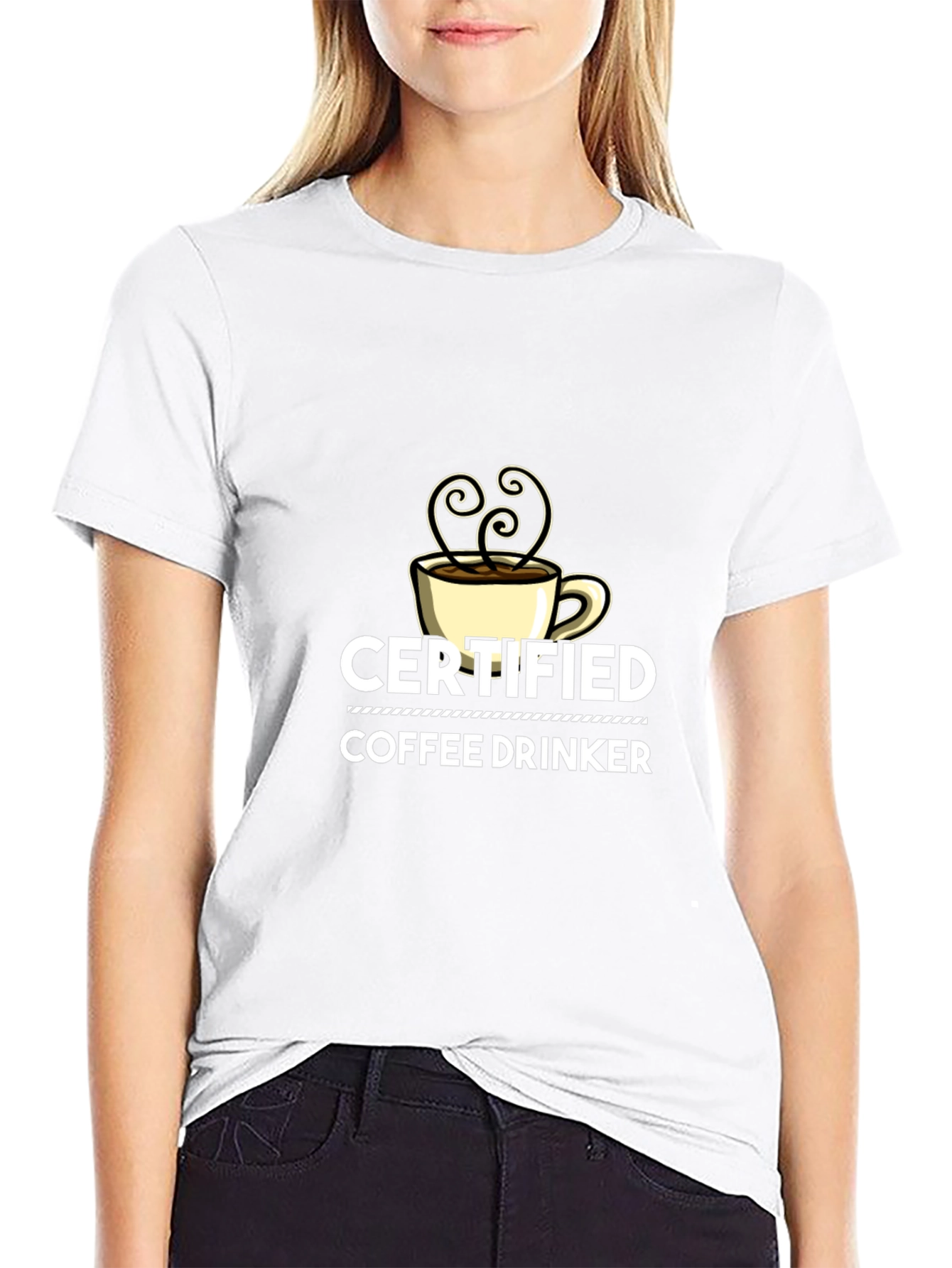 Black Certified Coffee Drinker Black T-Shirt view 9