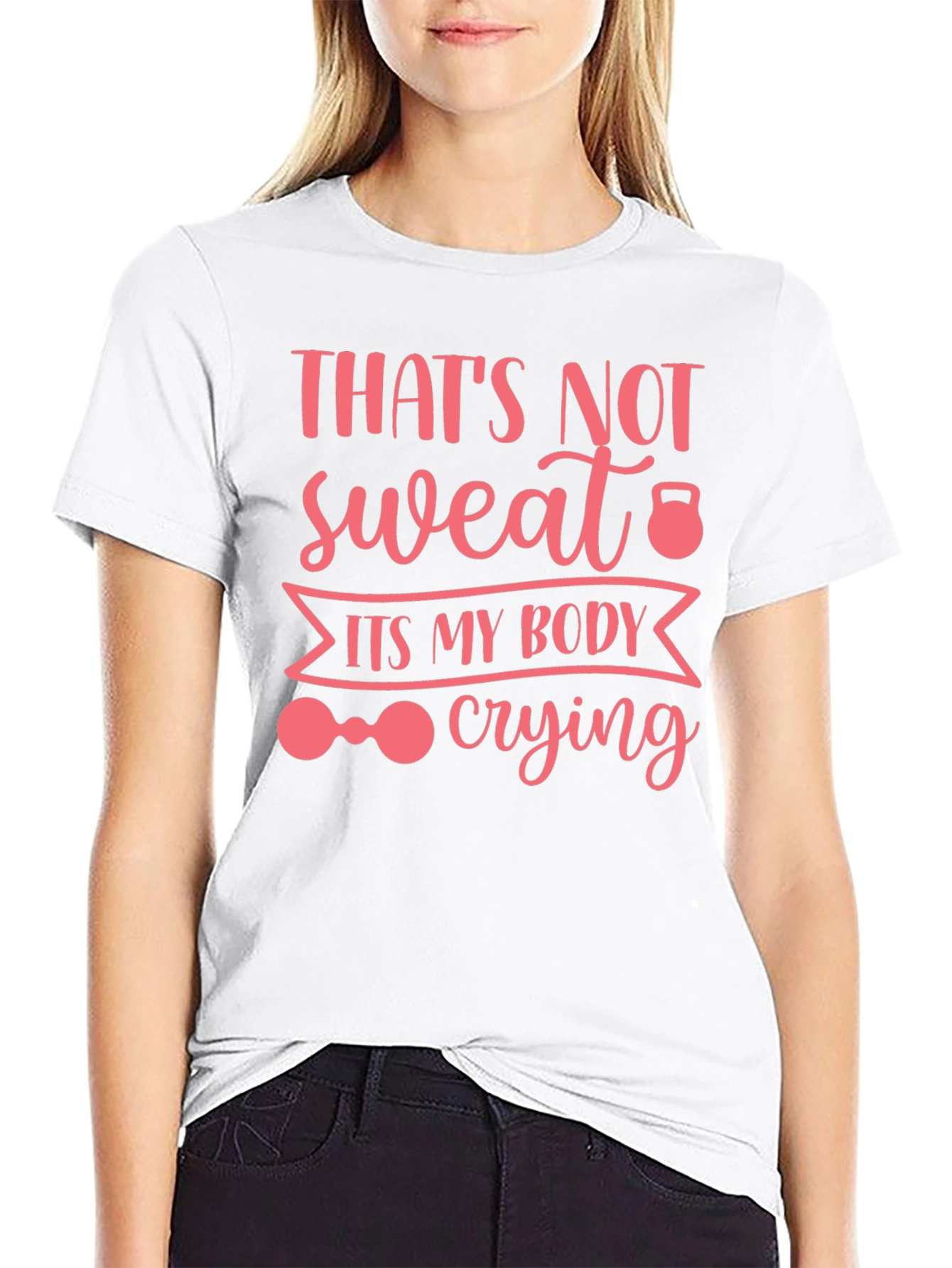 Black Workout Humor Tee: That's Not Sweat, It's My Body Crying view 9