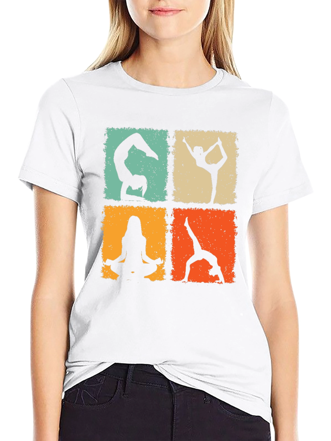 Black Yoga Poses Graphic Tee - Trendy & Comfortable view 9