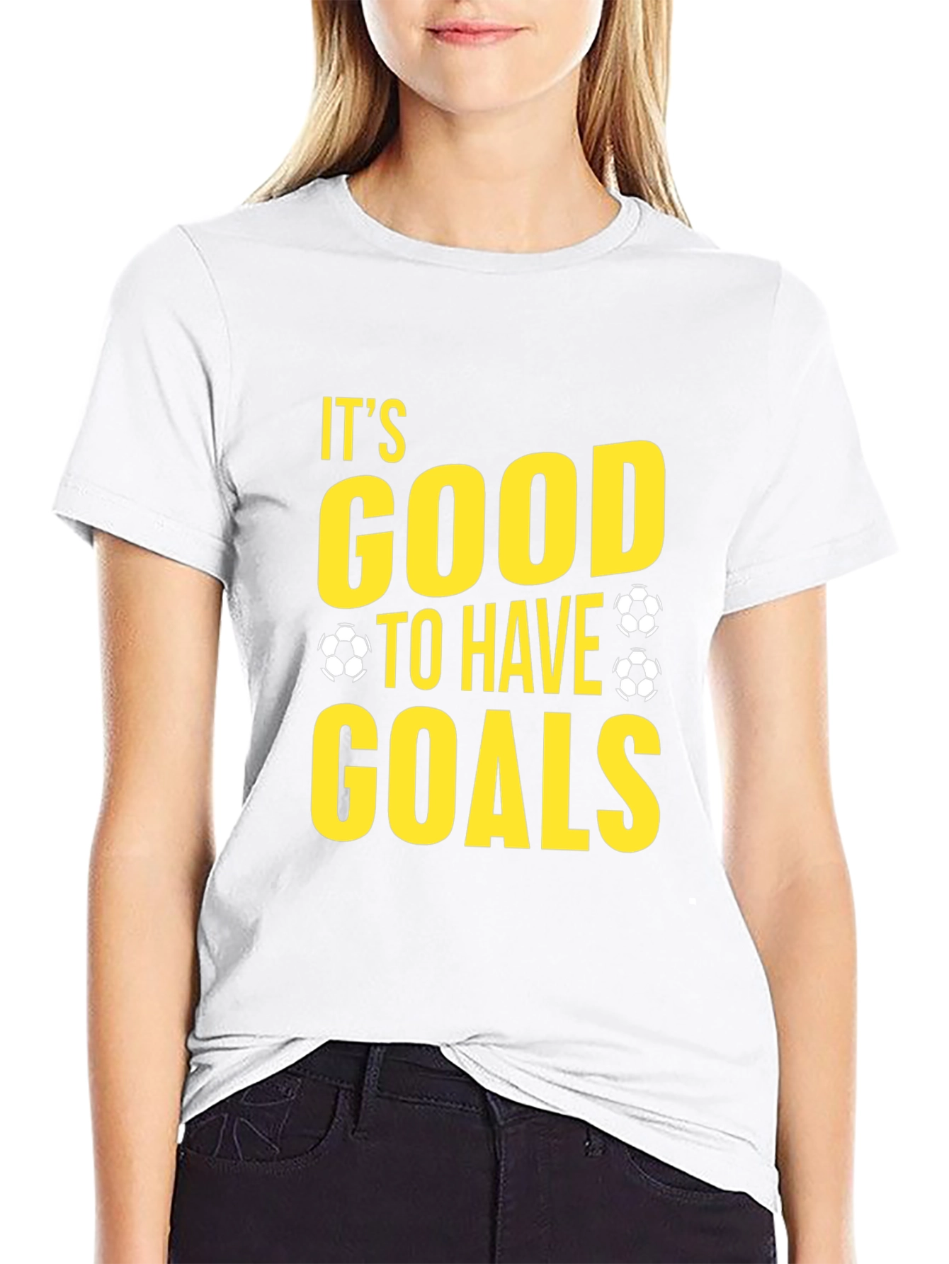 Black It's Good To Have Goals Soccer T-Shirt view 9