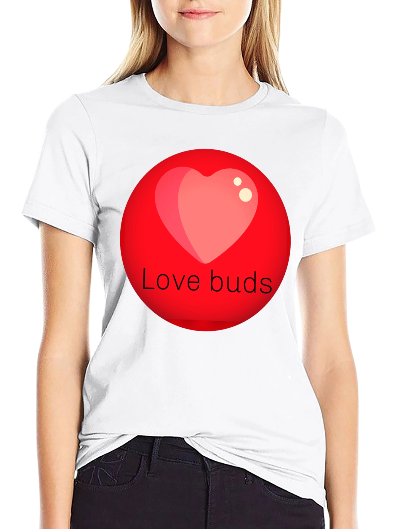 Black Love Buds Graphic Tee - Black Crew Neck view 9