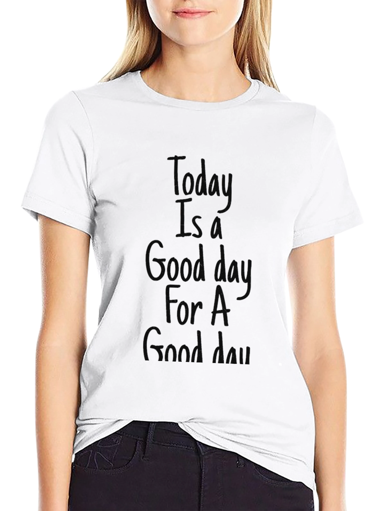 Black Good Day Graphic T-Shirt - Unisex Crew Neck view 9