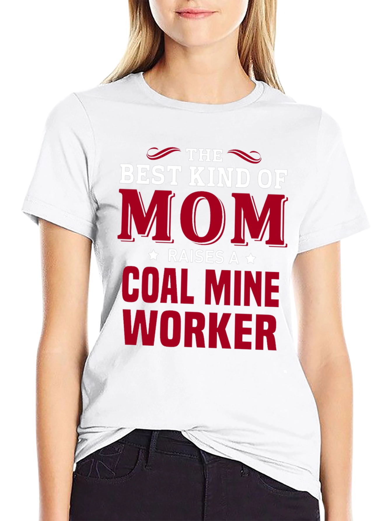 Black Best Kind of Mom Coal Mine Worker T-Shirt view 9