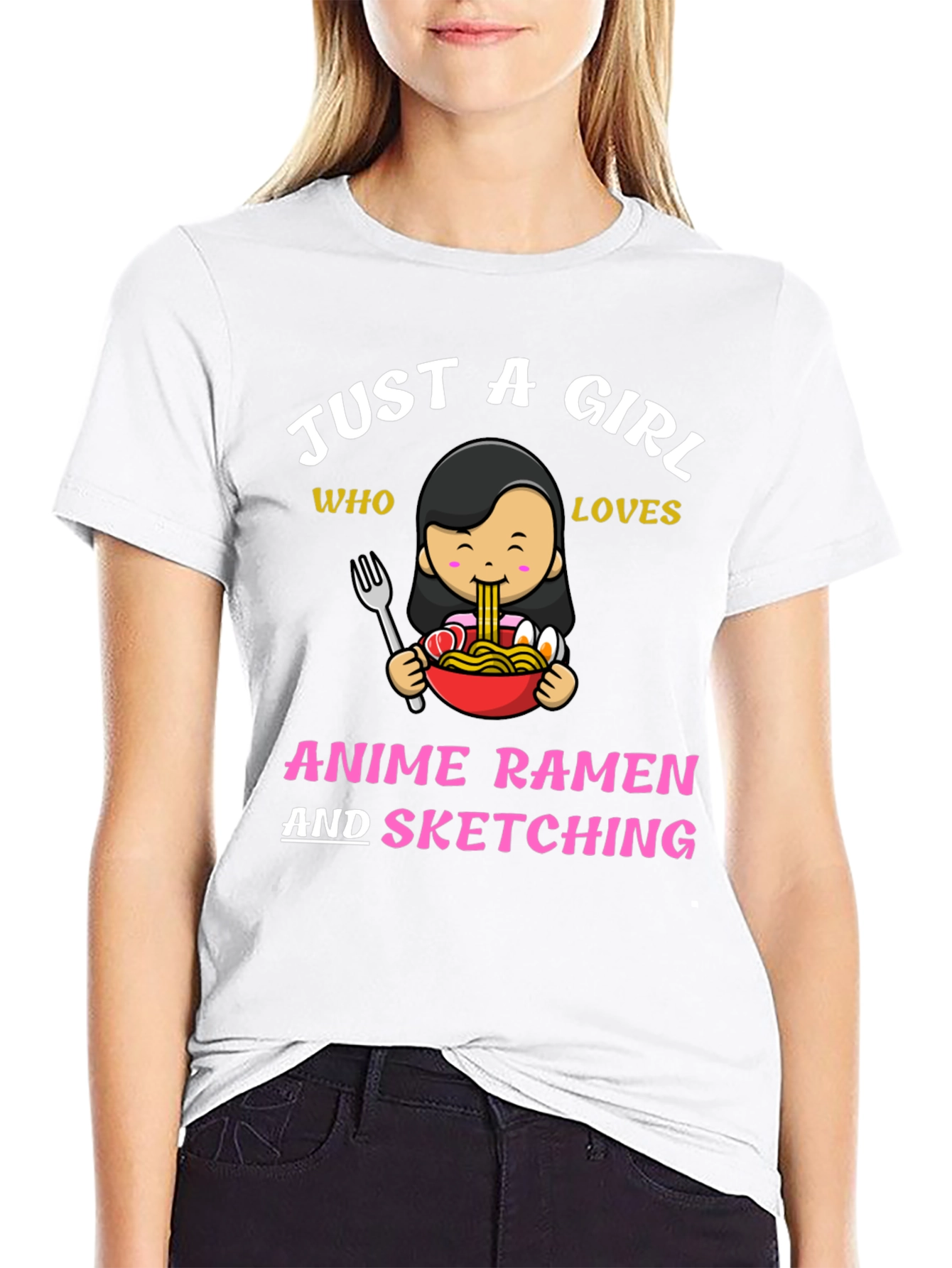 Black Anime Ramen & Sketching T-Shirt view 9