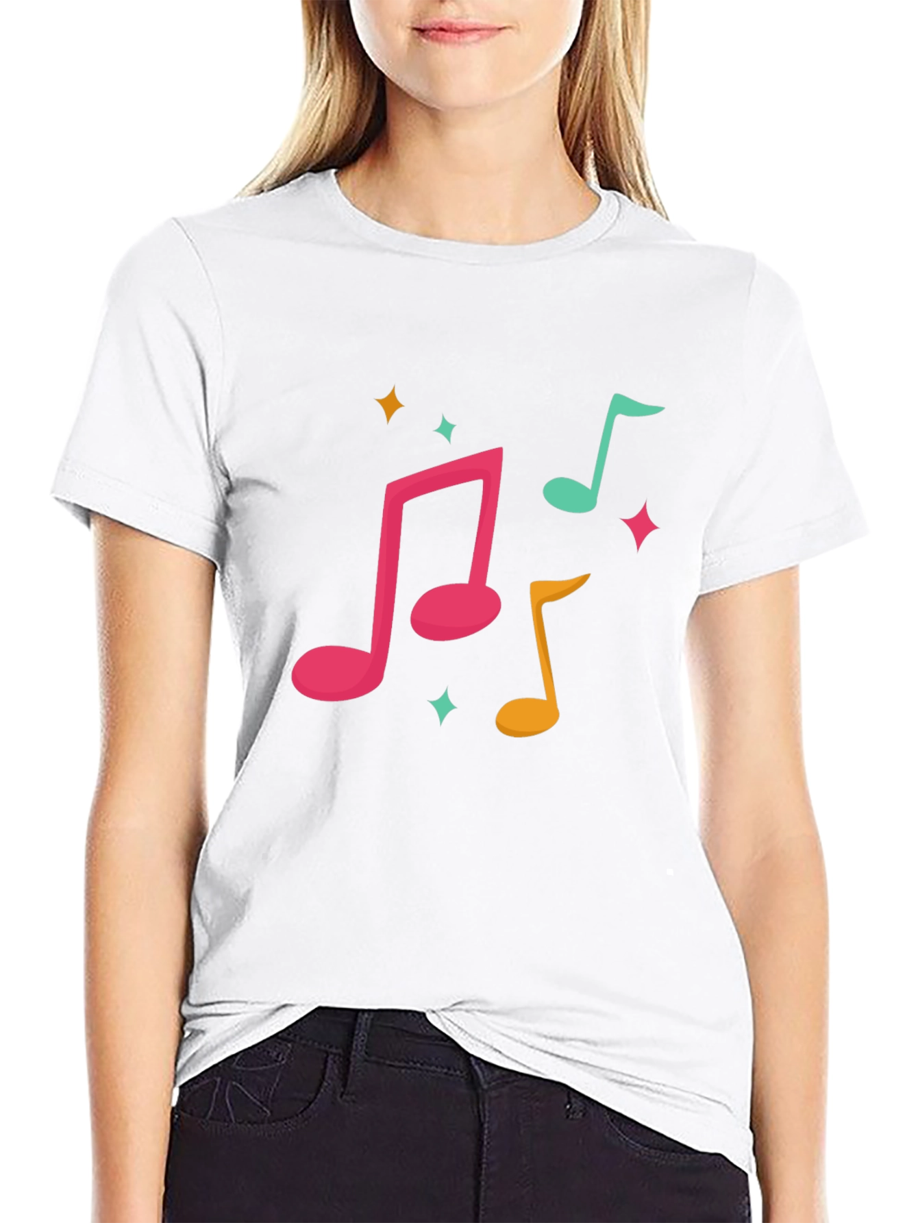 Black Musical Note Graphic Tee - Stylish & Fun! view 9