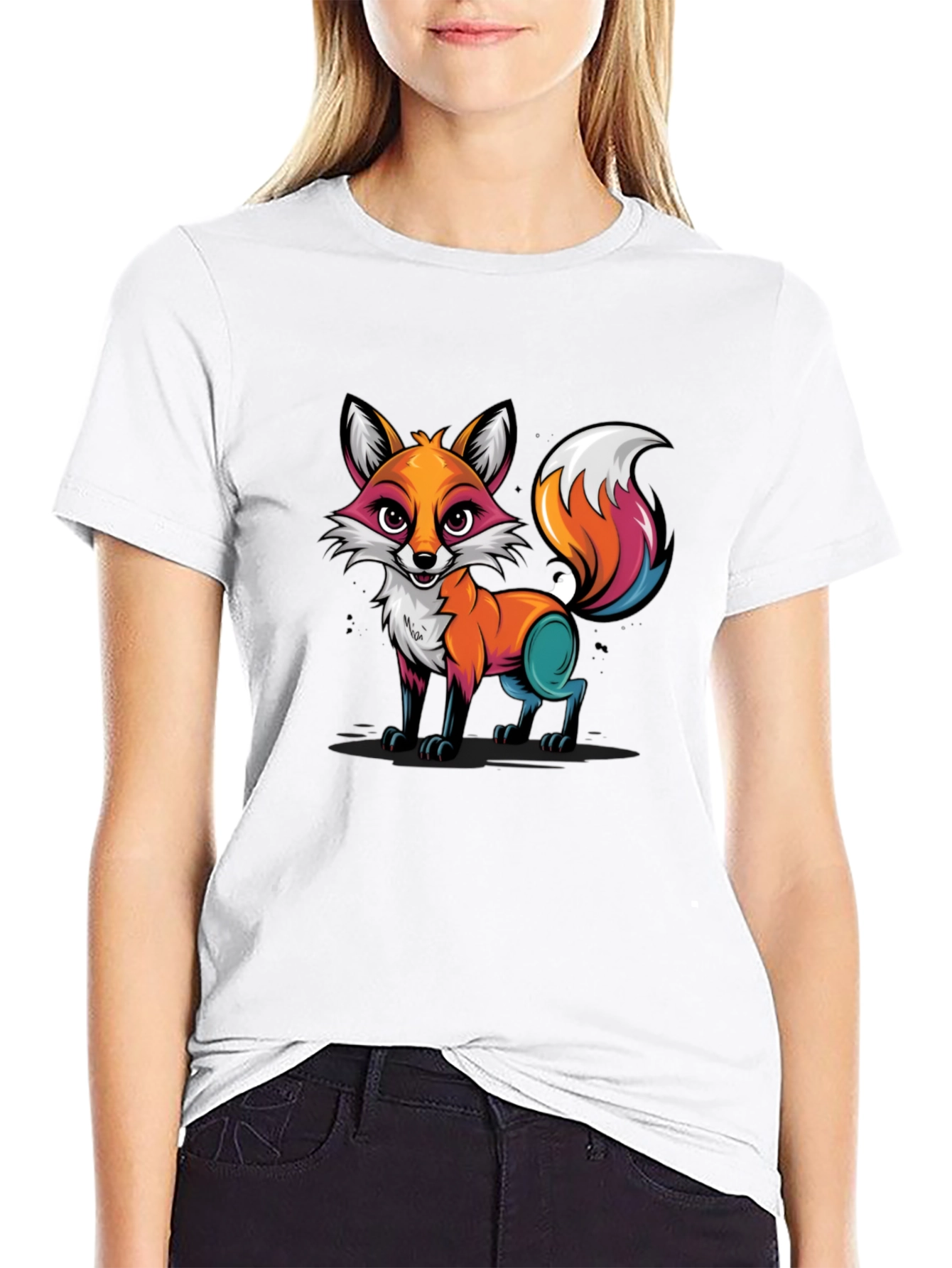 Black Fox Graphic T-Shirt - Unique Colorful Design view 9