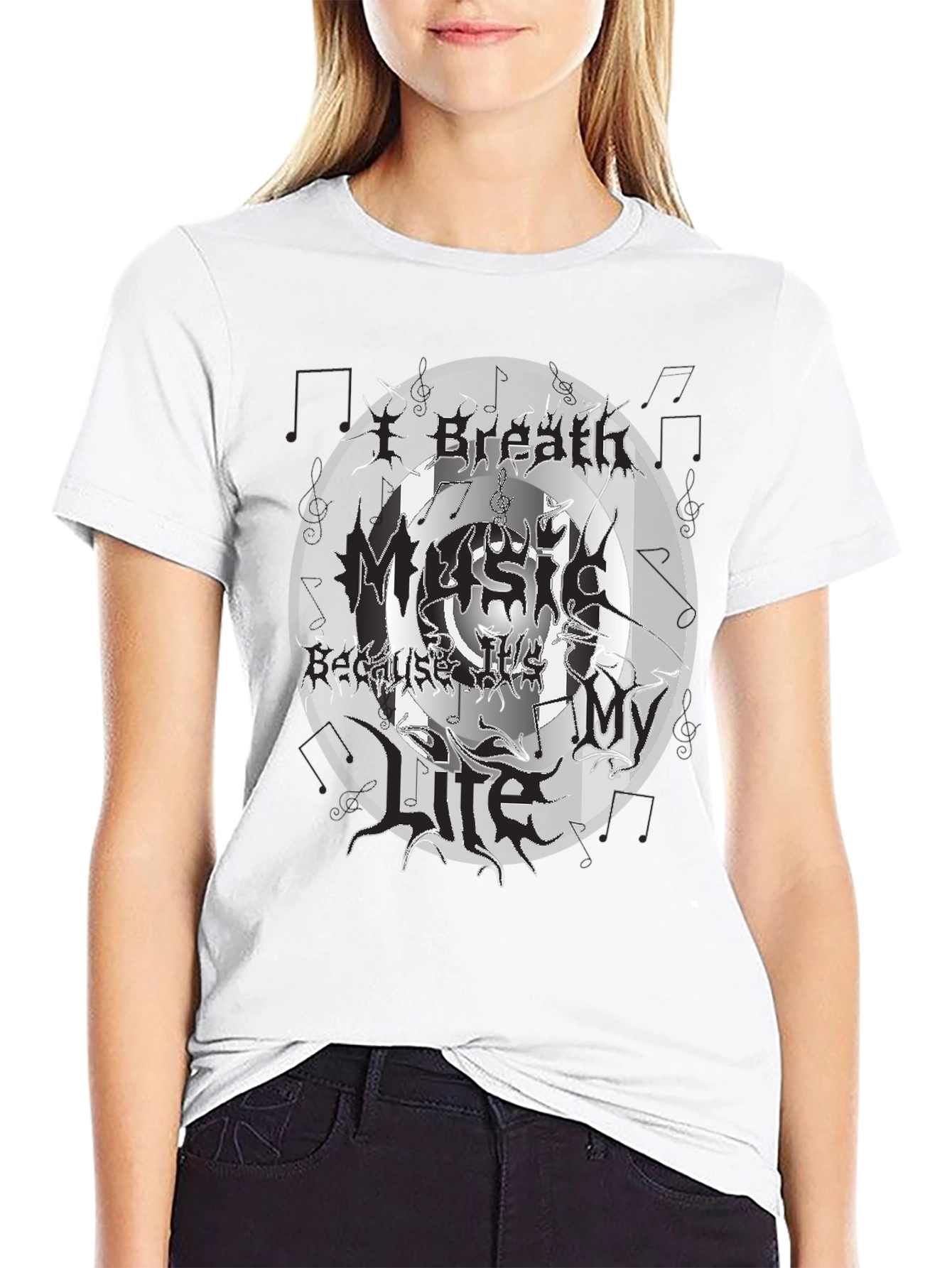 Black Black Music My Life Graphic Tee view 9