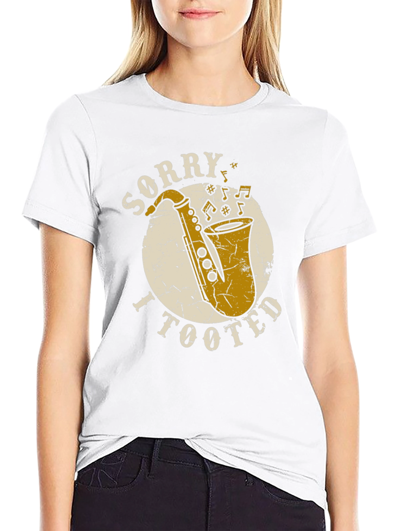 Black Sorry I Tooted Saxophone T-Shirt - Funny Musician Tee view 9