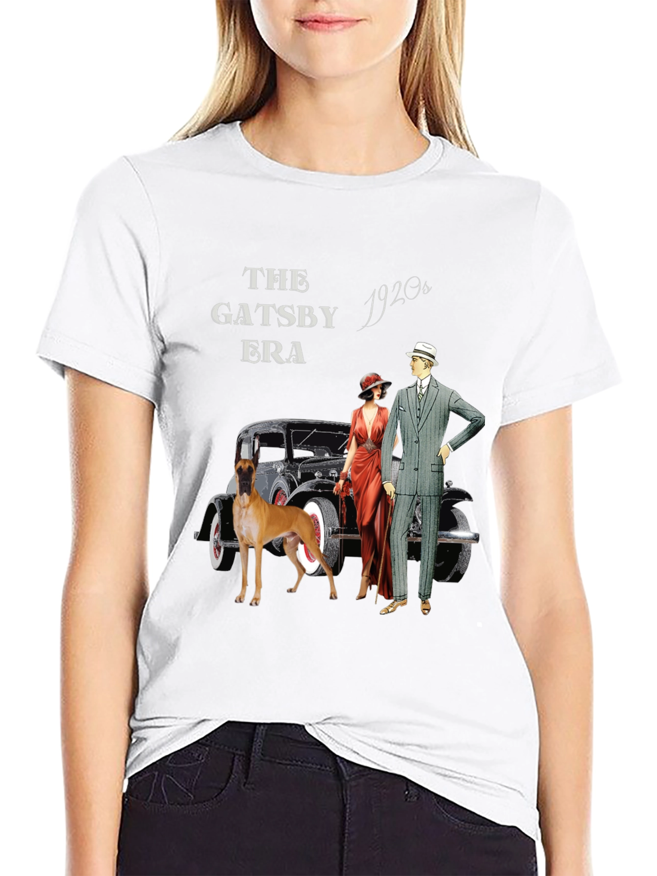 Black Gatsby Era T-Shirt: Vintage 1920s Style view 9