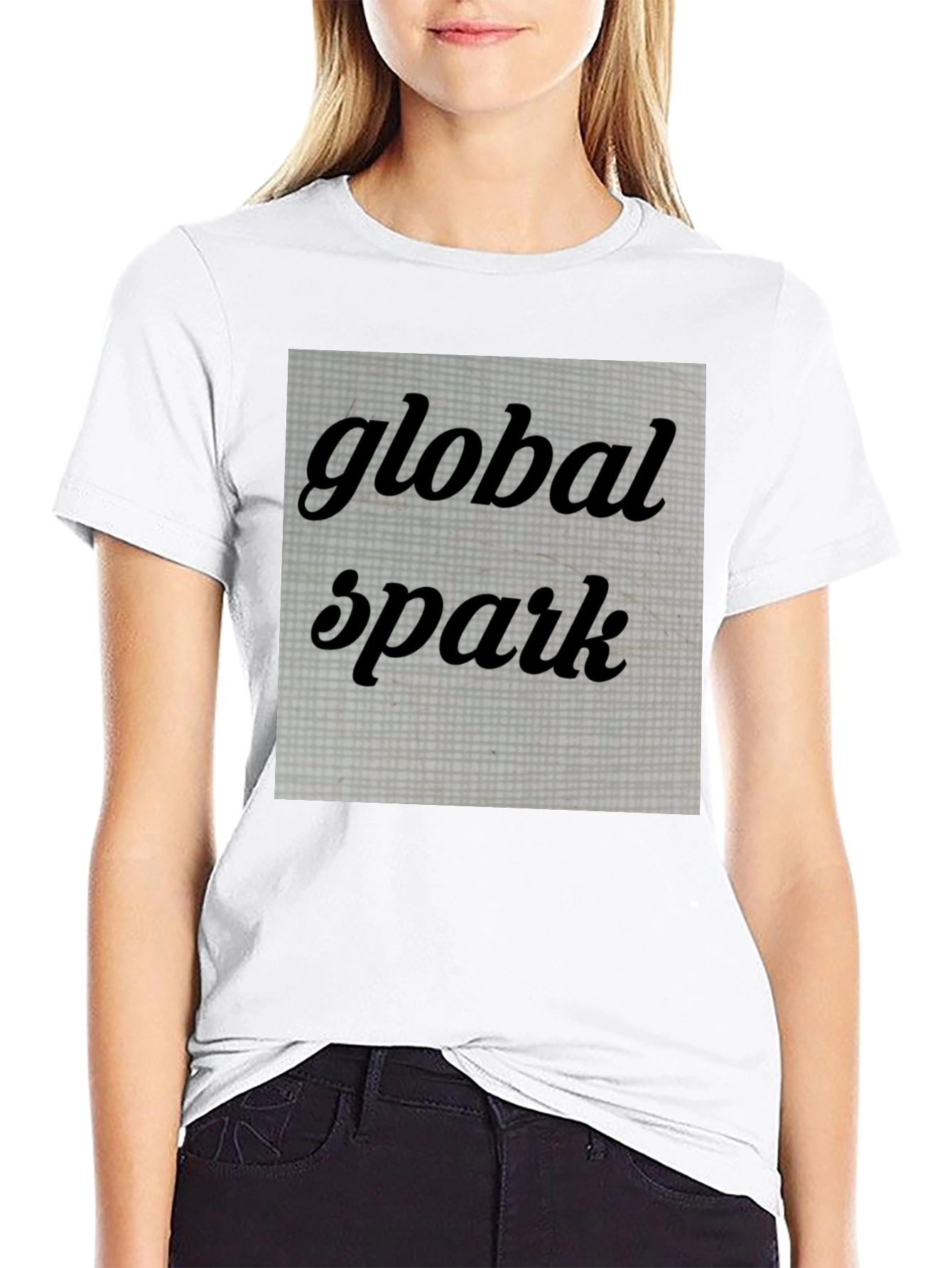 Black Global Spark Graphic Tee - Trendy Black T-Shirt view 9