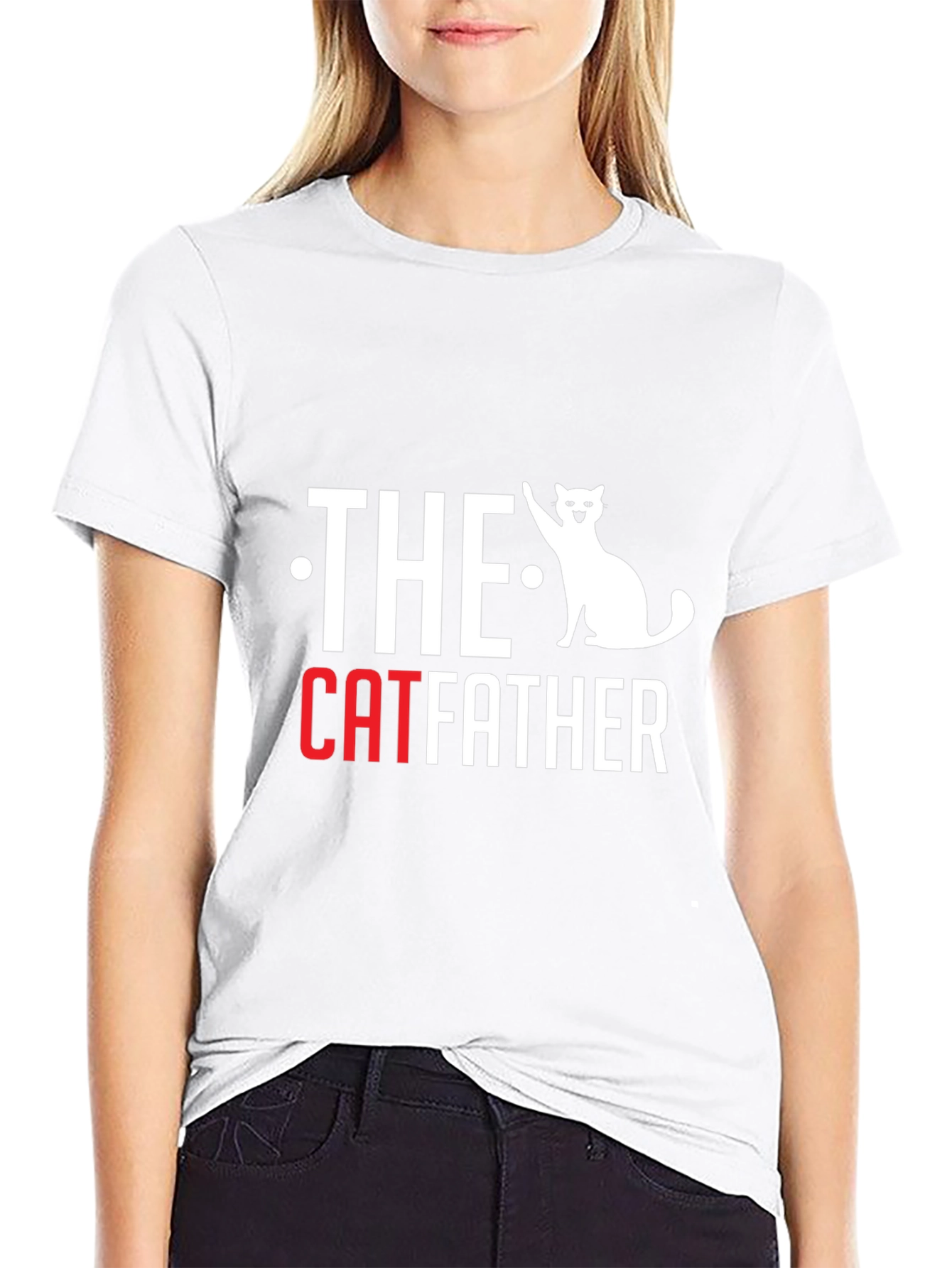 Black The Catfather T-Shirt - Funny Cat Lover Tee view 9