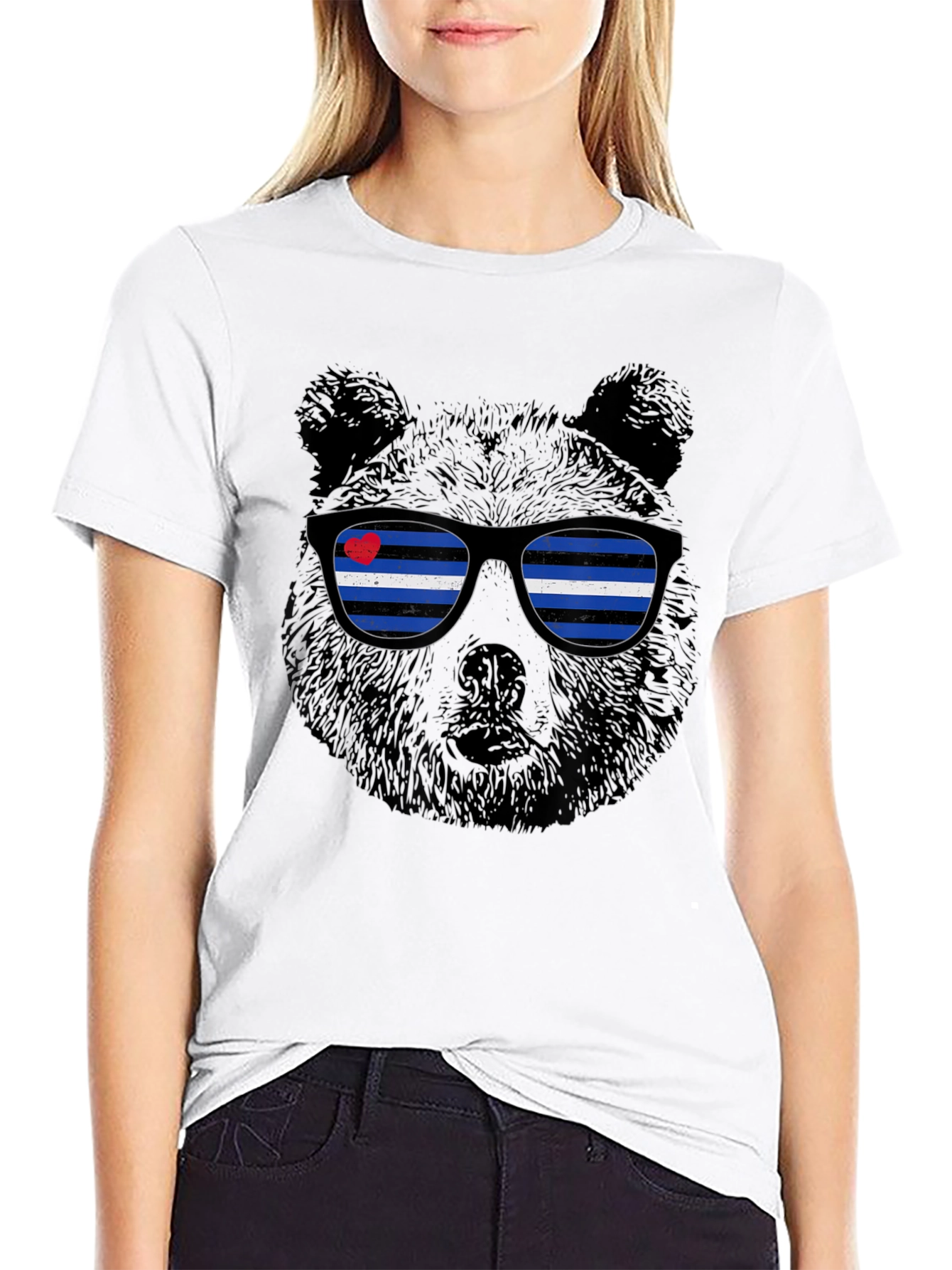 Black Bear Pride T-Shirt - Leather Flag Sunglasses view 9