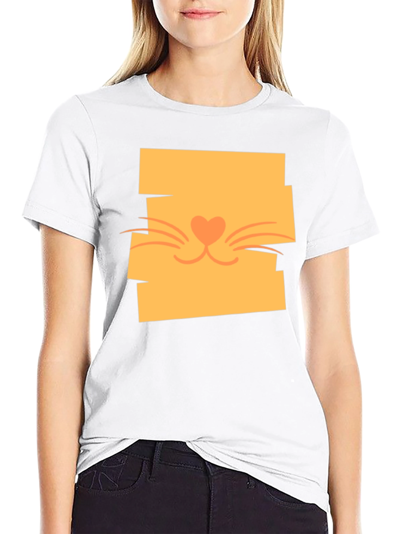 Black Cute Cat Face Graphic Tee - Stylish Casual Wear view 9