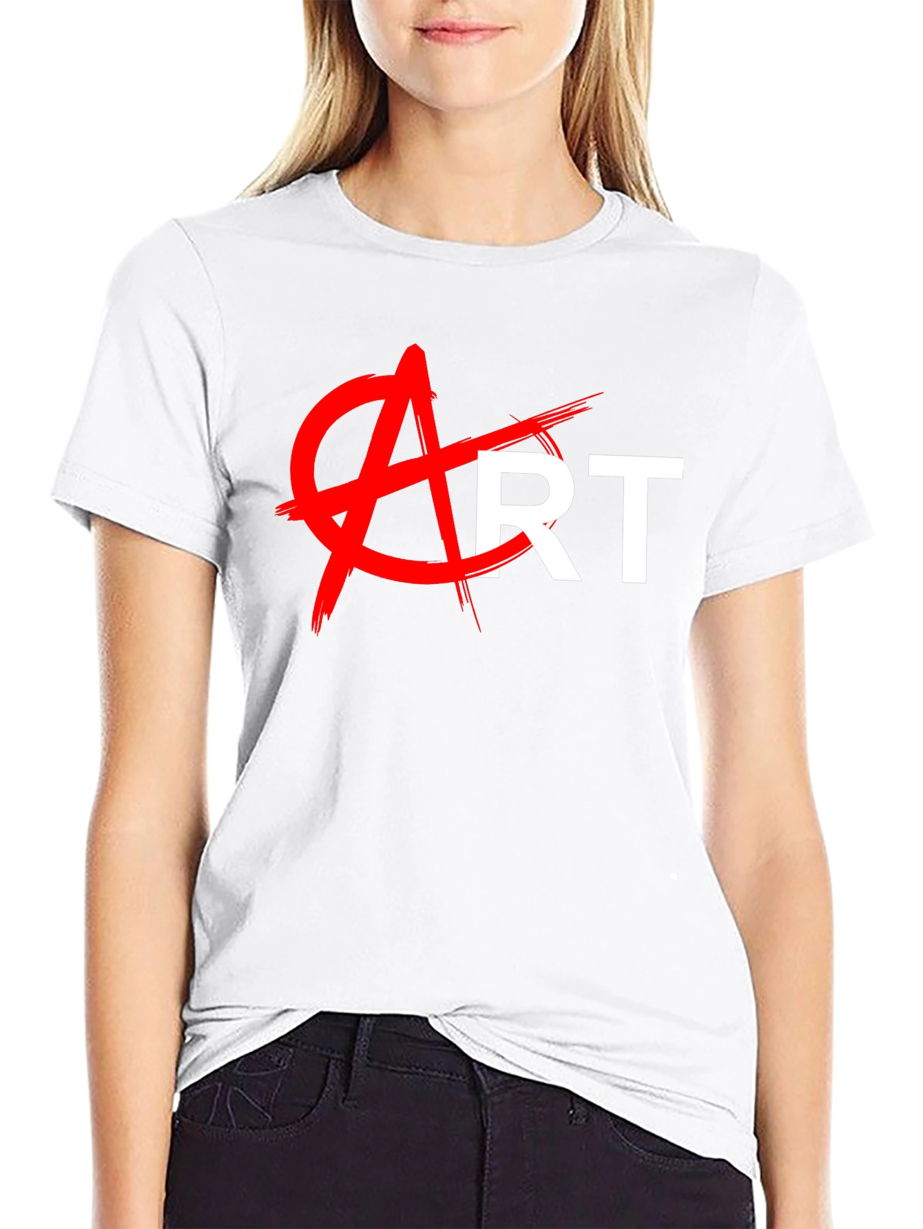 Black Anti-Art Graphic Tee - Bold Statement T-Shirt view 9