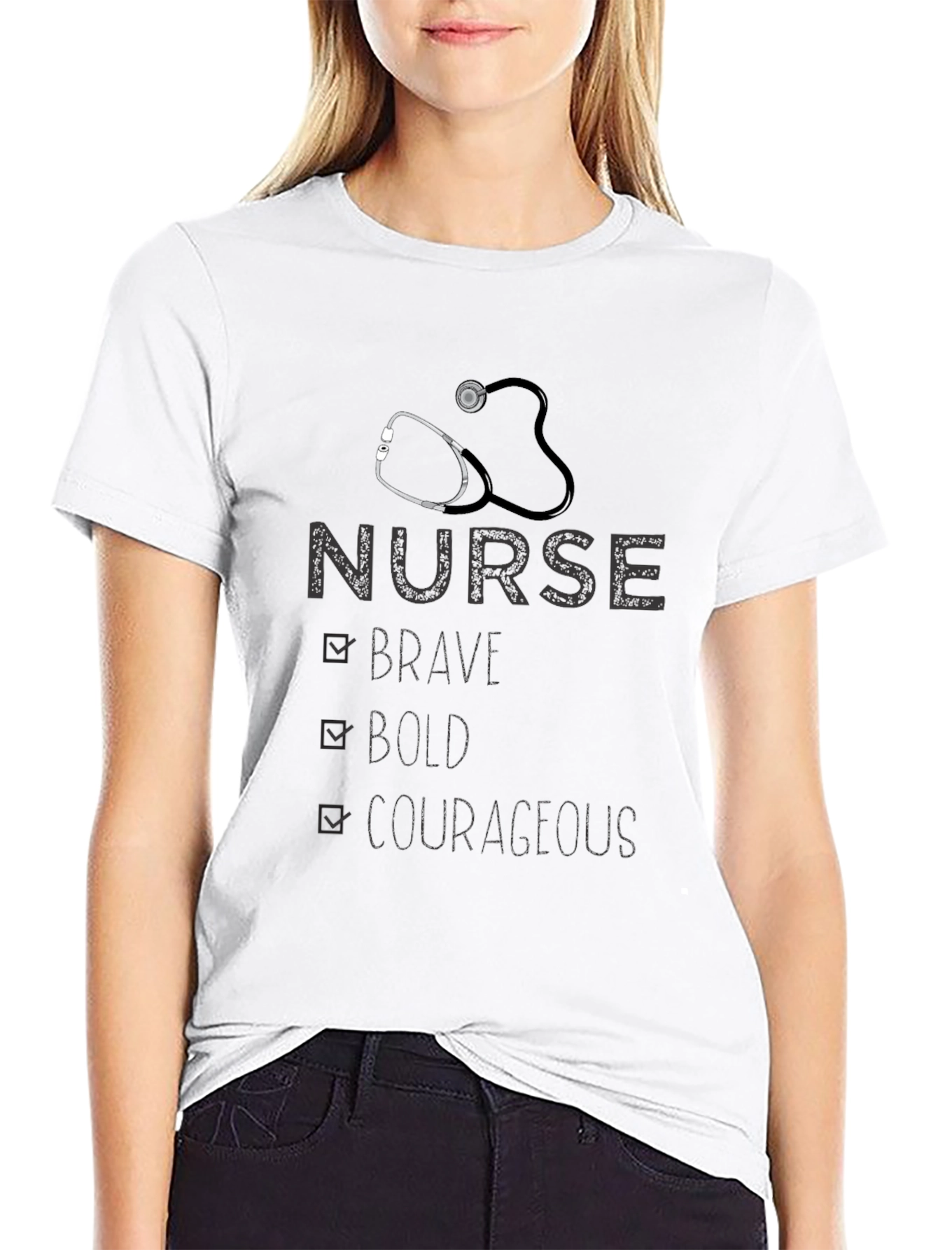 Nurse Brave Bold Courageous Graphic Tee - 9