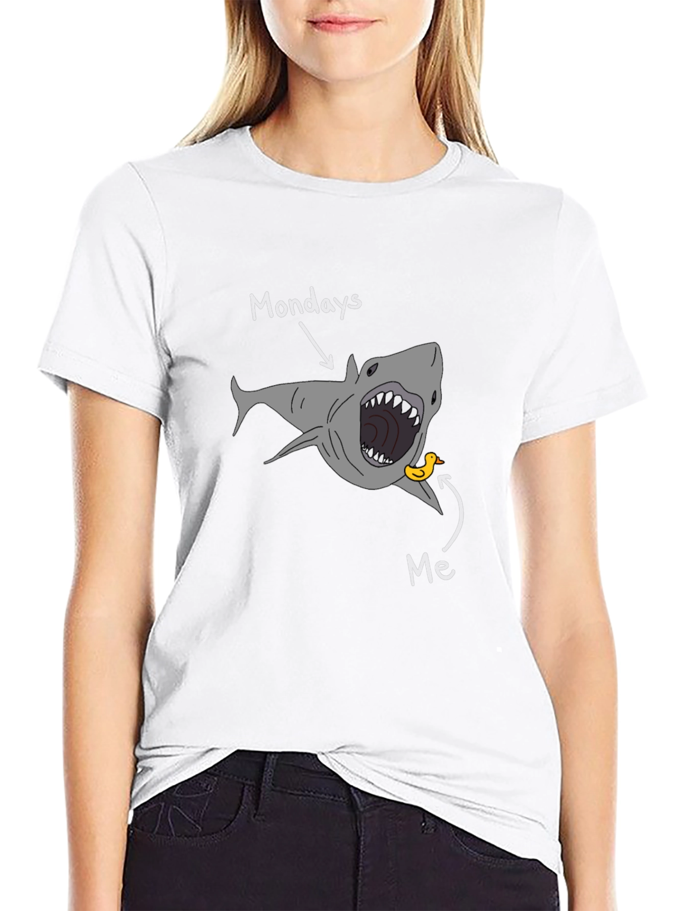 Black Mondays Shark Attack T-Shirt - Funny Graphic Tee view 9
