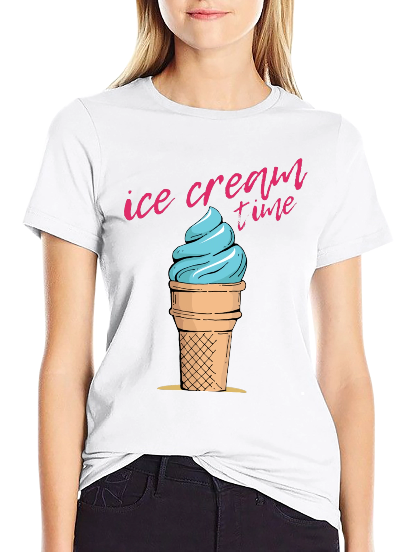 Black Ice Cream Time Graphic Tee - Casual Comfort view 9