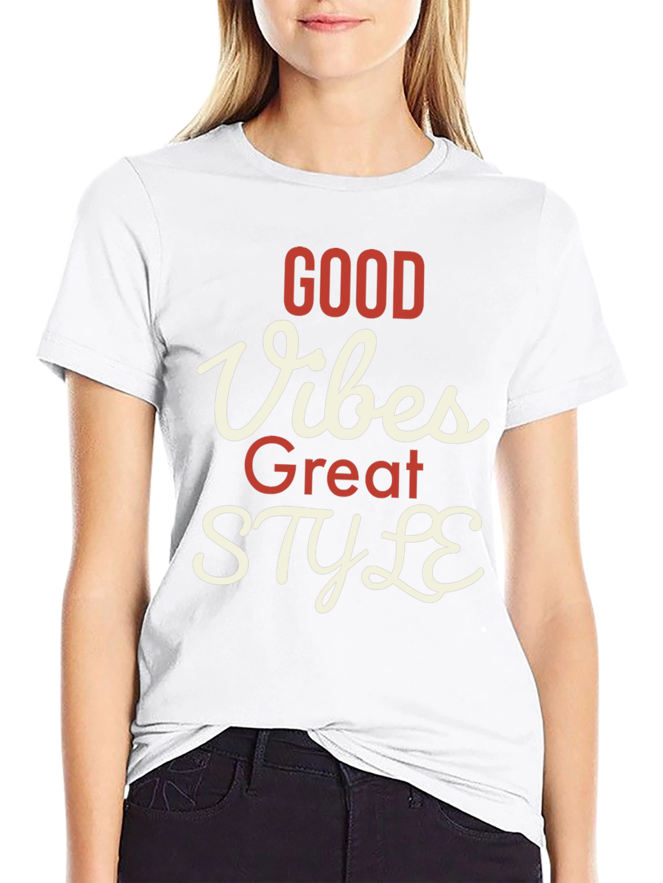 Black Good Vibes Great Style T-Shirt view 9