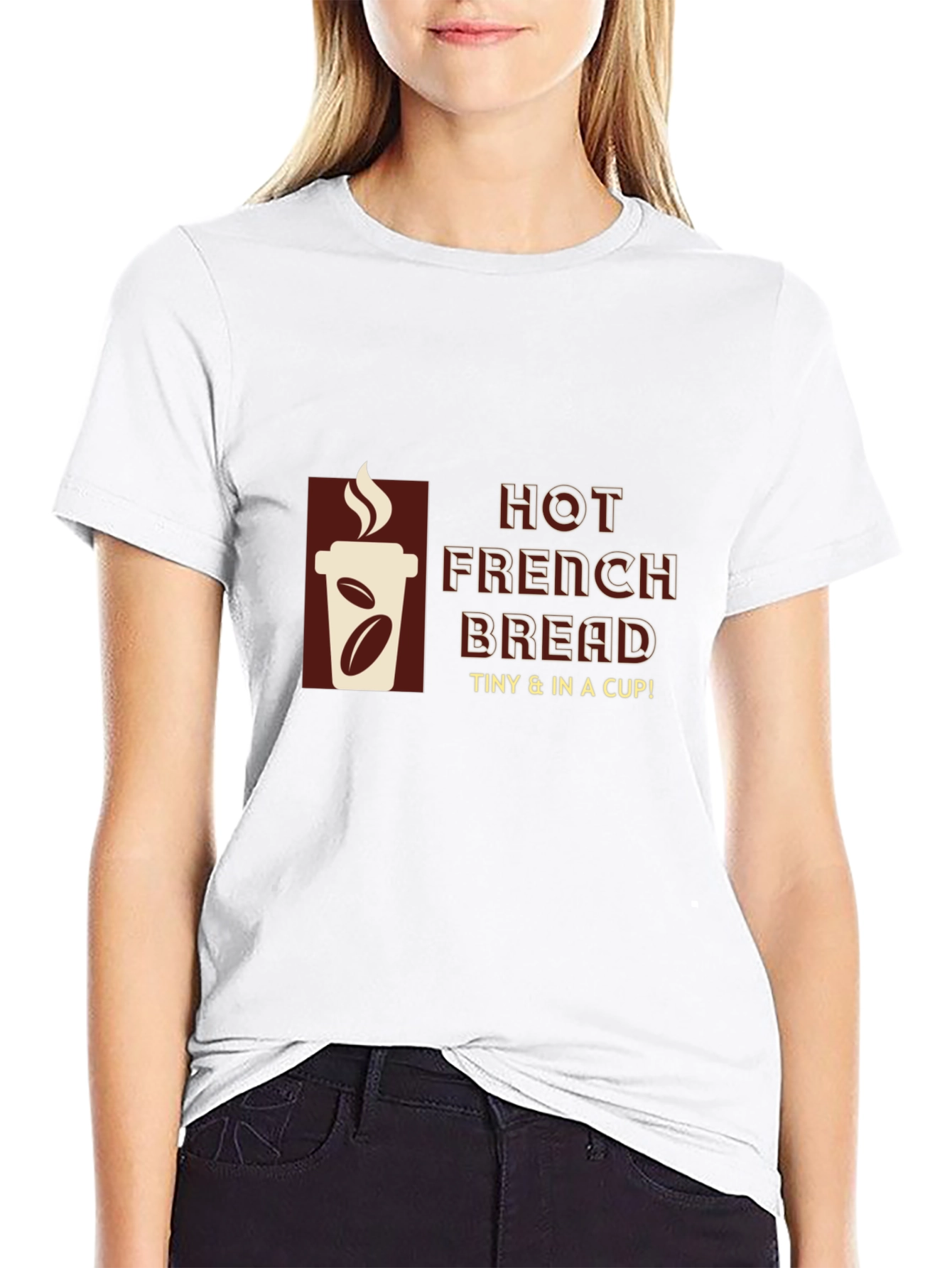 Hot French Bread T-Shirt - Coffee Cup Design - 9