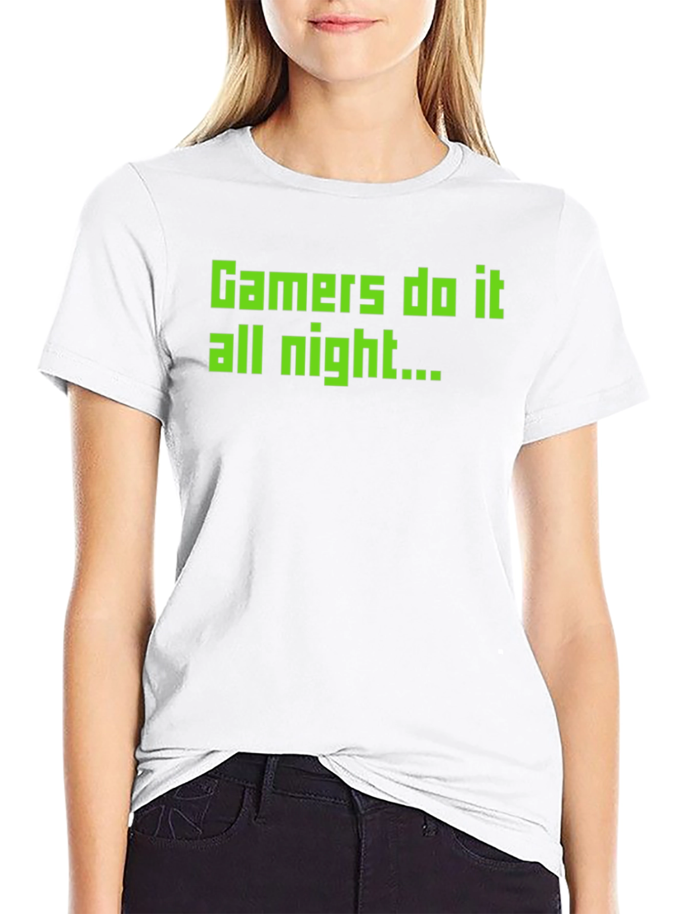 Black Gamer Do It All Night Black T-Shirt view 9