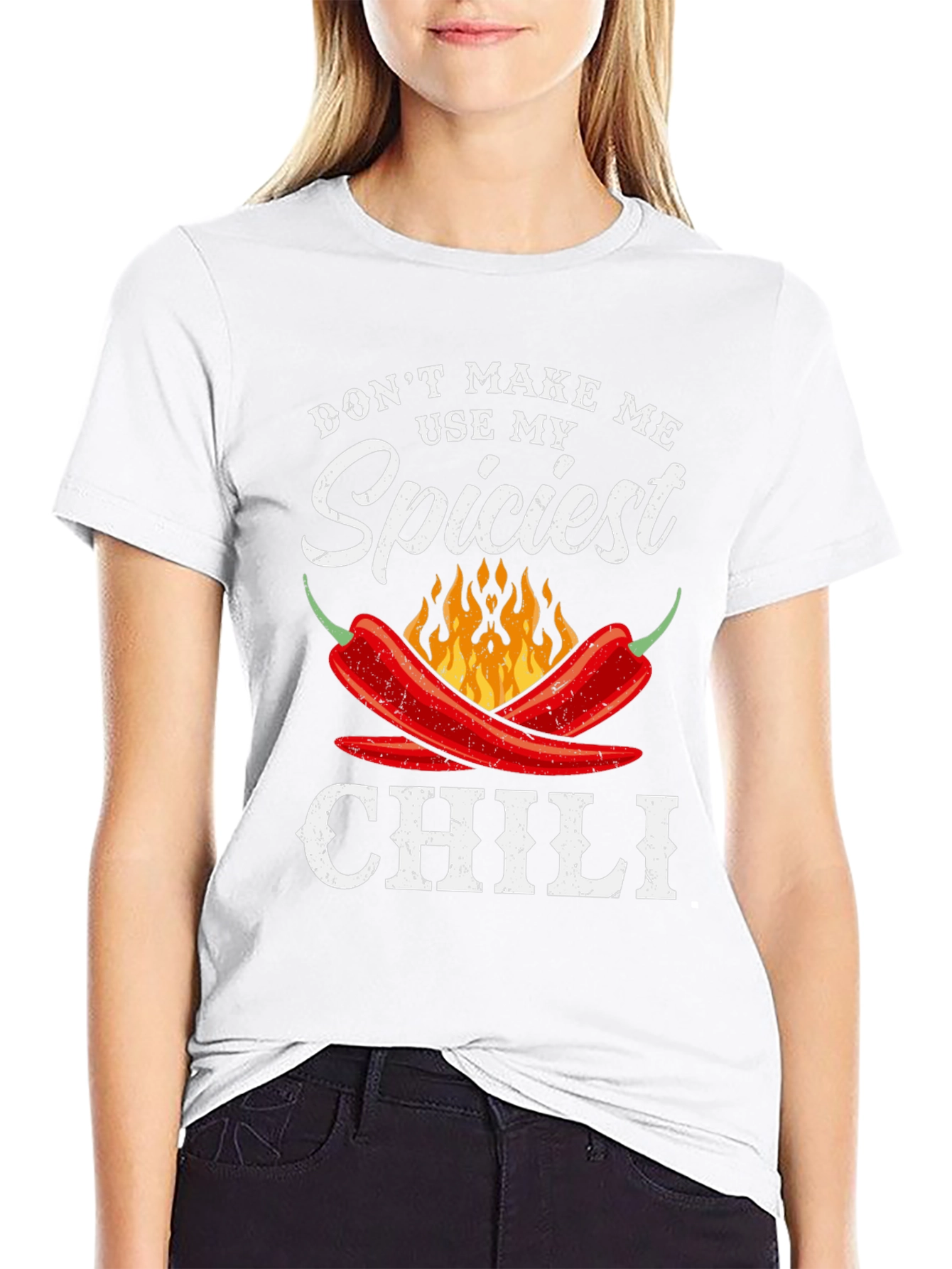 Black Spiciest Chili Funny T-Shirt view 9