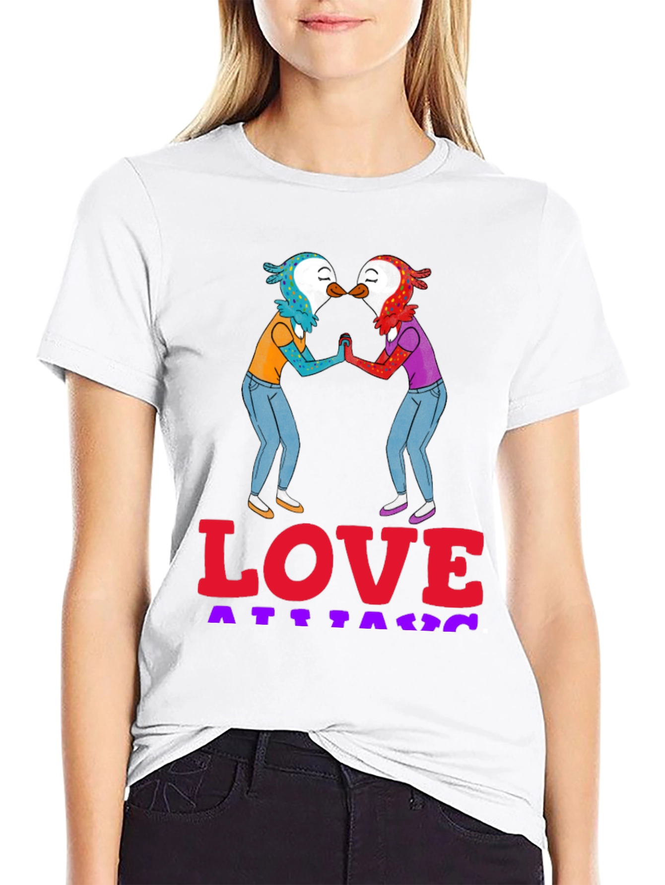 Black Love Attack Graphic Tee - Unisex Black T-Shirt view 9