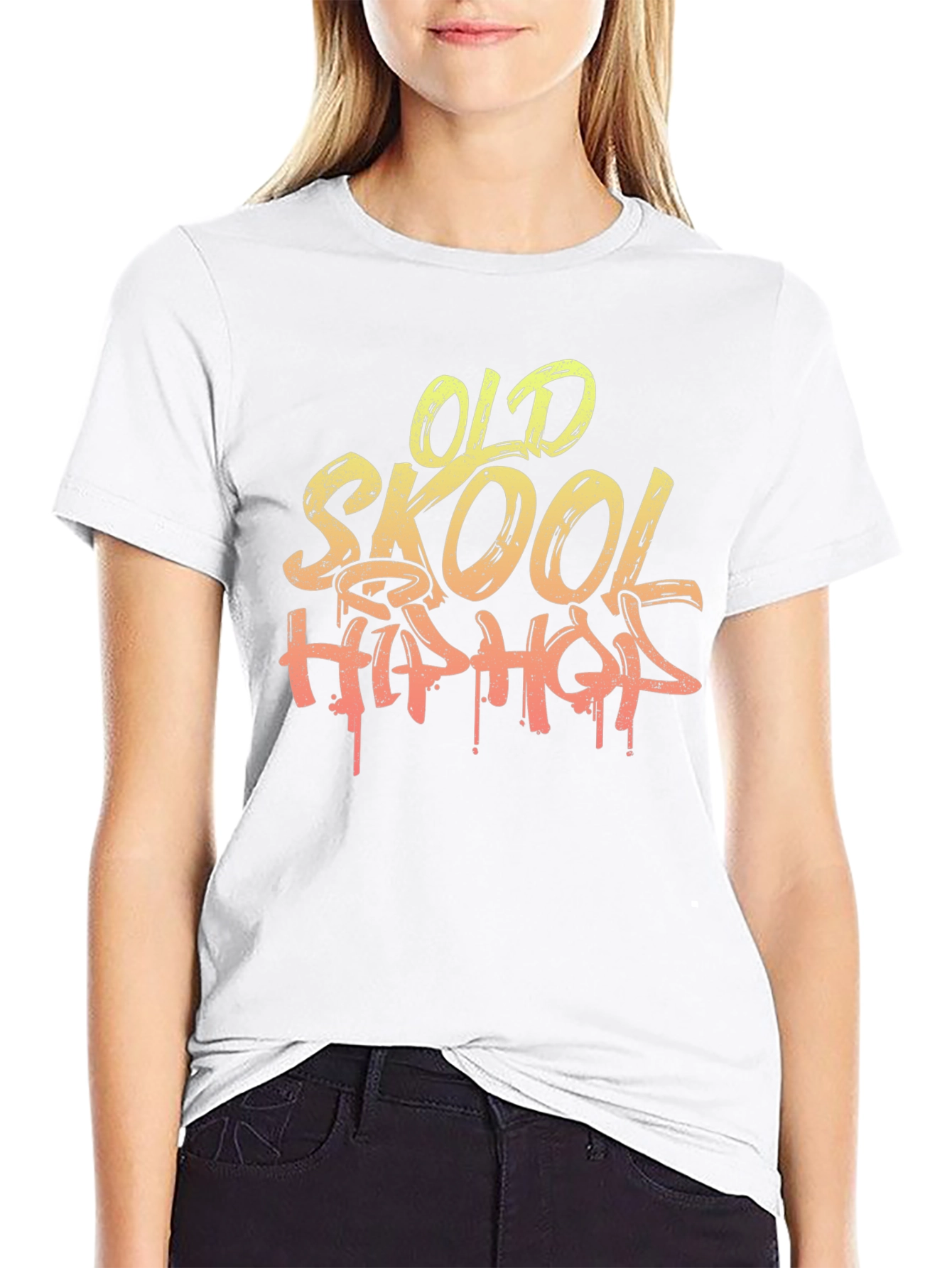 Black Old Skool Hip Hop Graphic T-Shirt - Black view 9