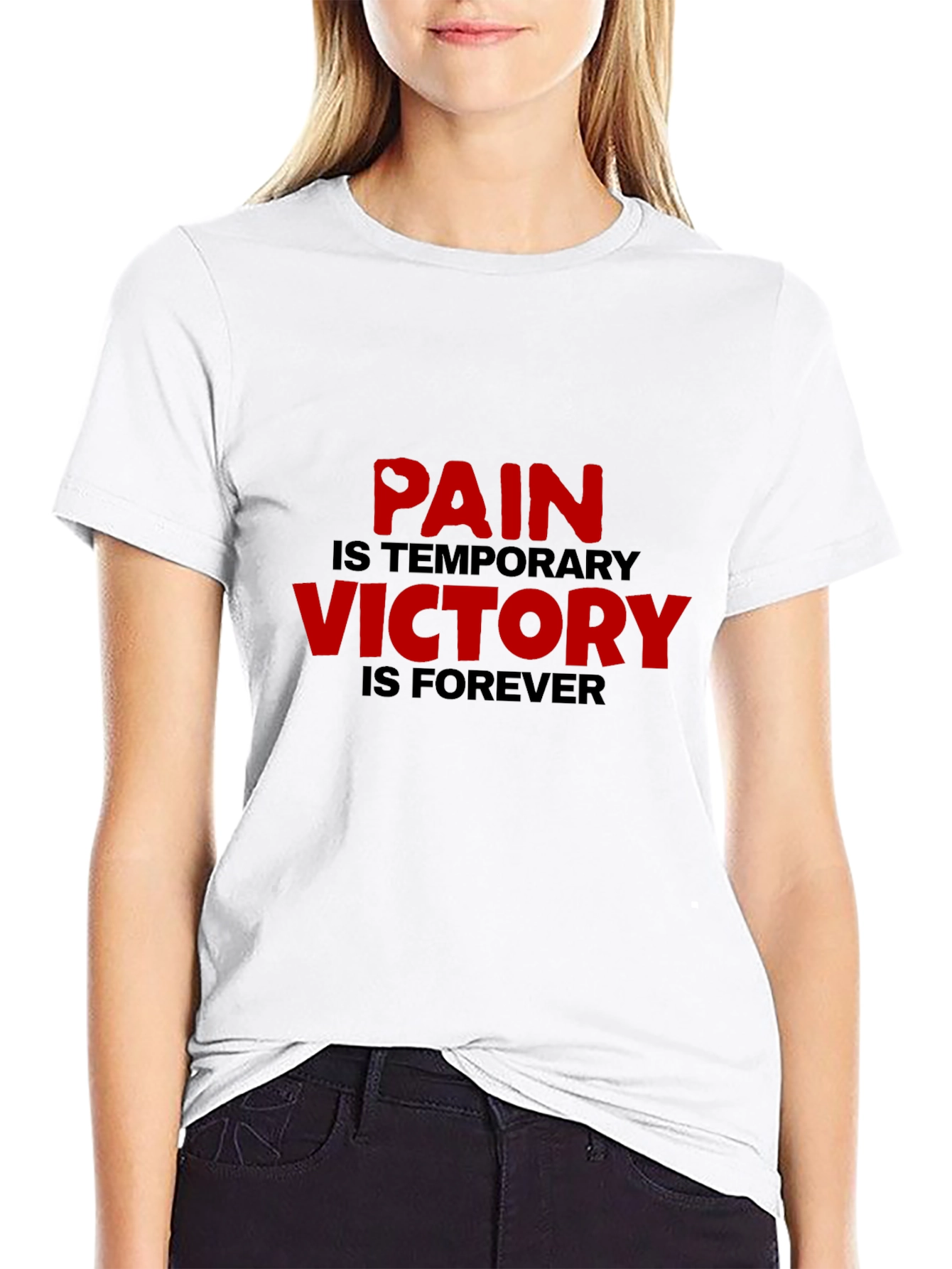 Black Pain is Temporary Victory is Forever Black T-Shirt view 9