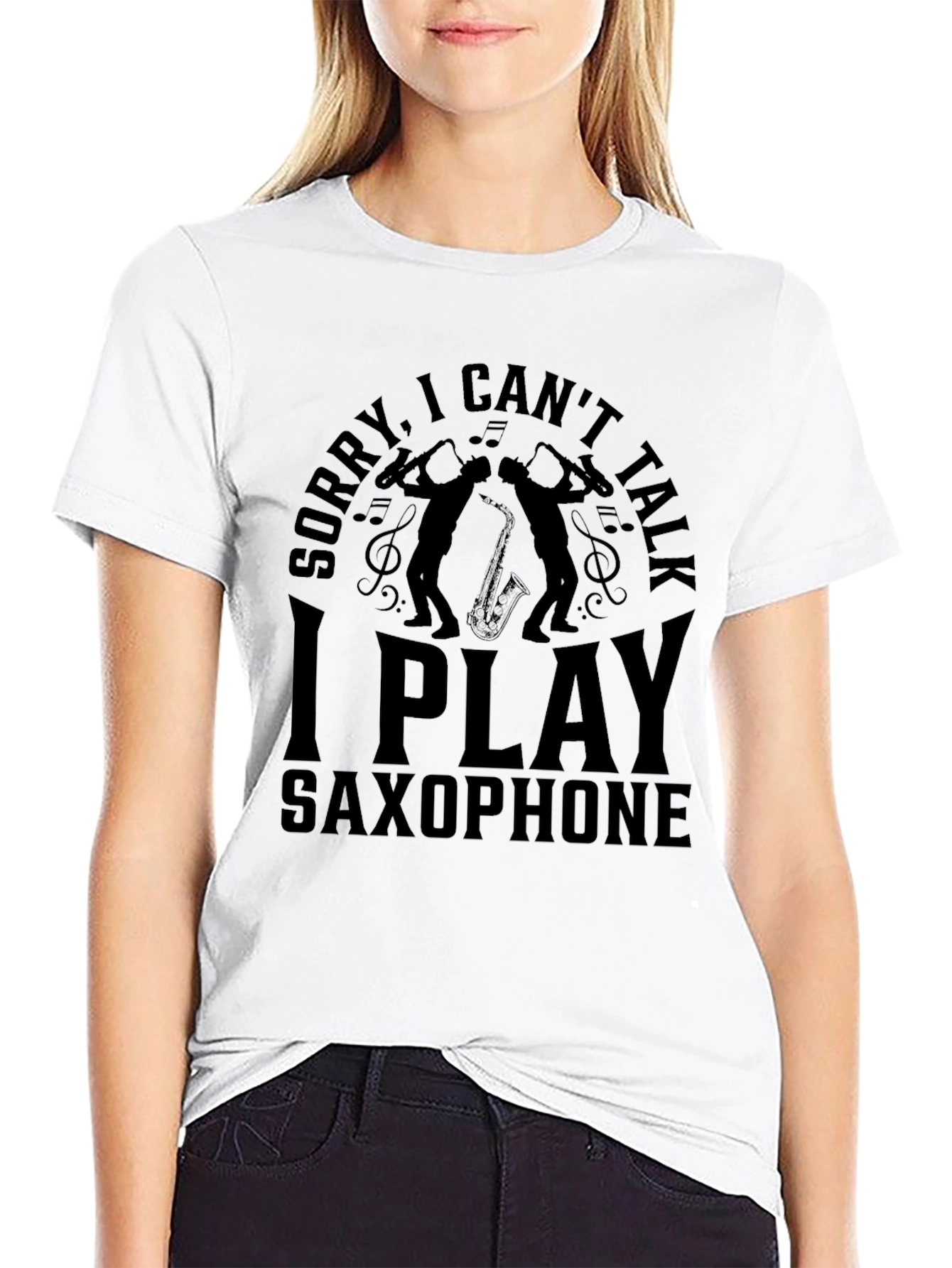 Black Saxophone Player Black T-Shirt view 9