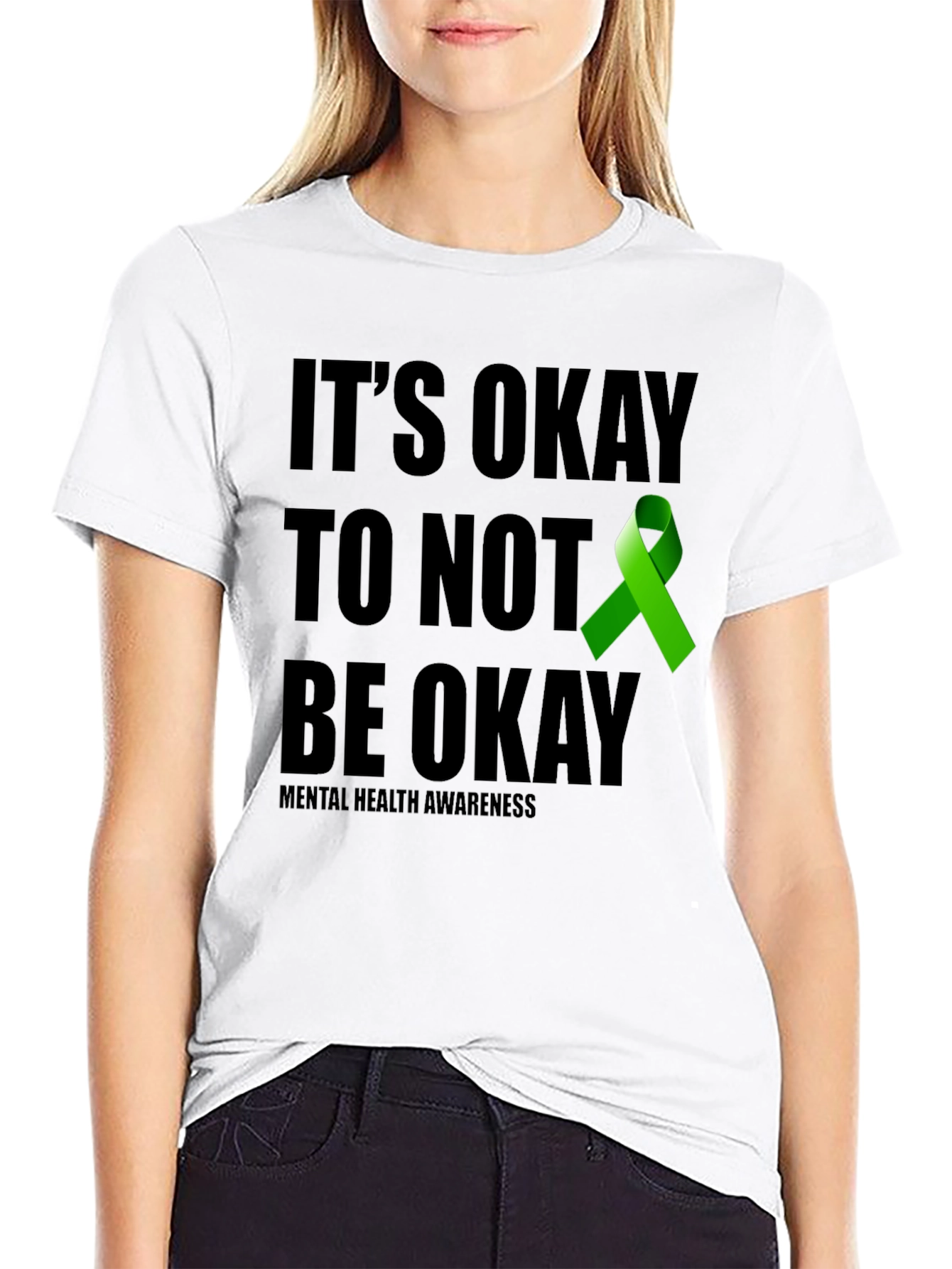Black It's Okay To Not Be Okay Mental Health Awareness T-Shirt view 9