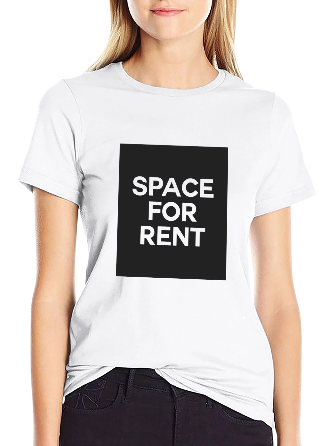 Black Men's Black Crew Neck T-Shirt - Space for Rent view 9