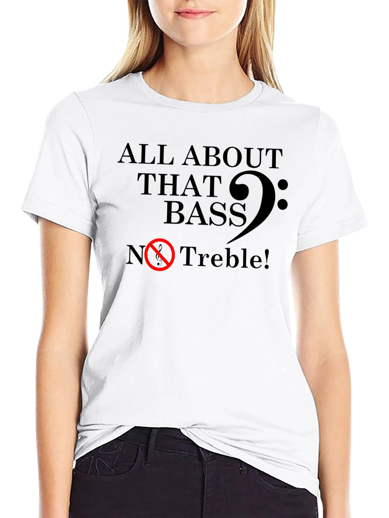 Black All About That Bass - Funny Music T-Shirt view 9