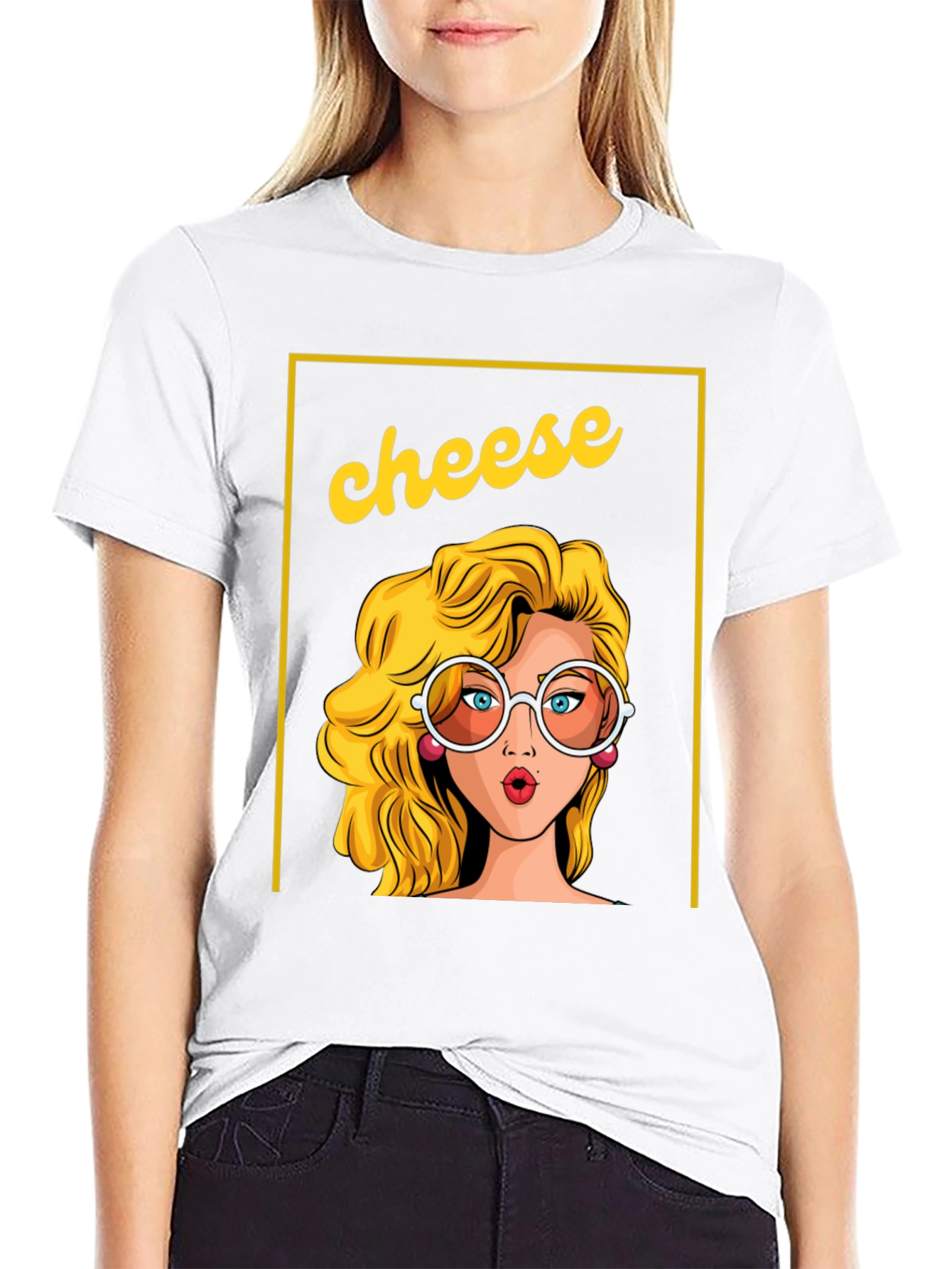 Black Retro 'Cheese' Graphic Tee - Unisex Black T-Shirt view 9